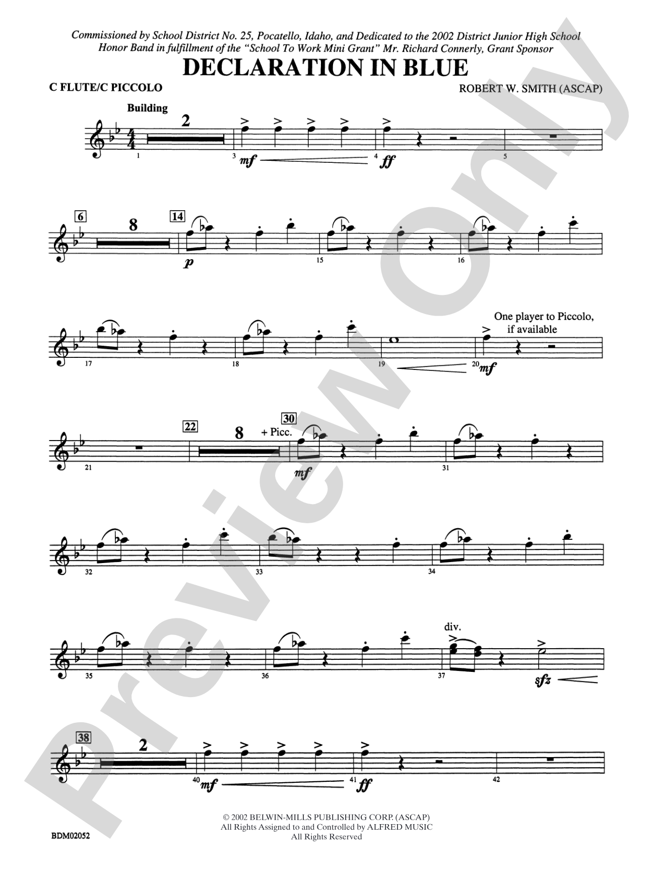 Declaration in Blue: Flute