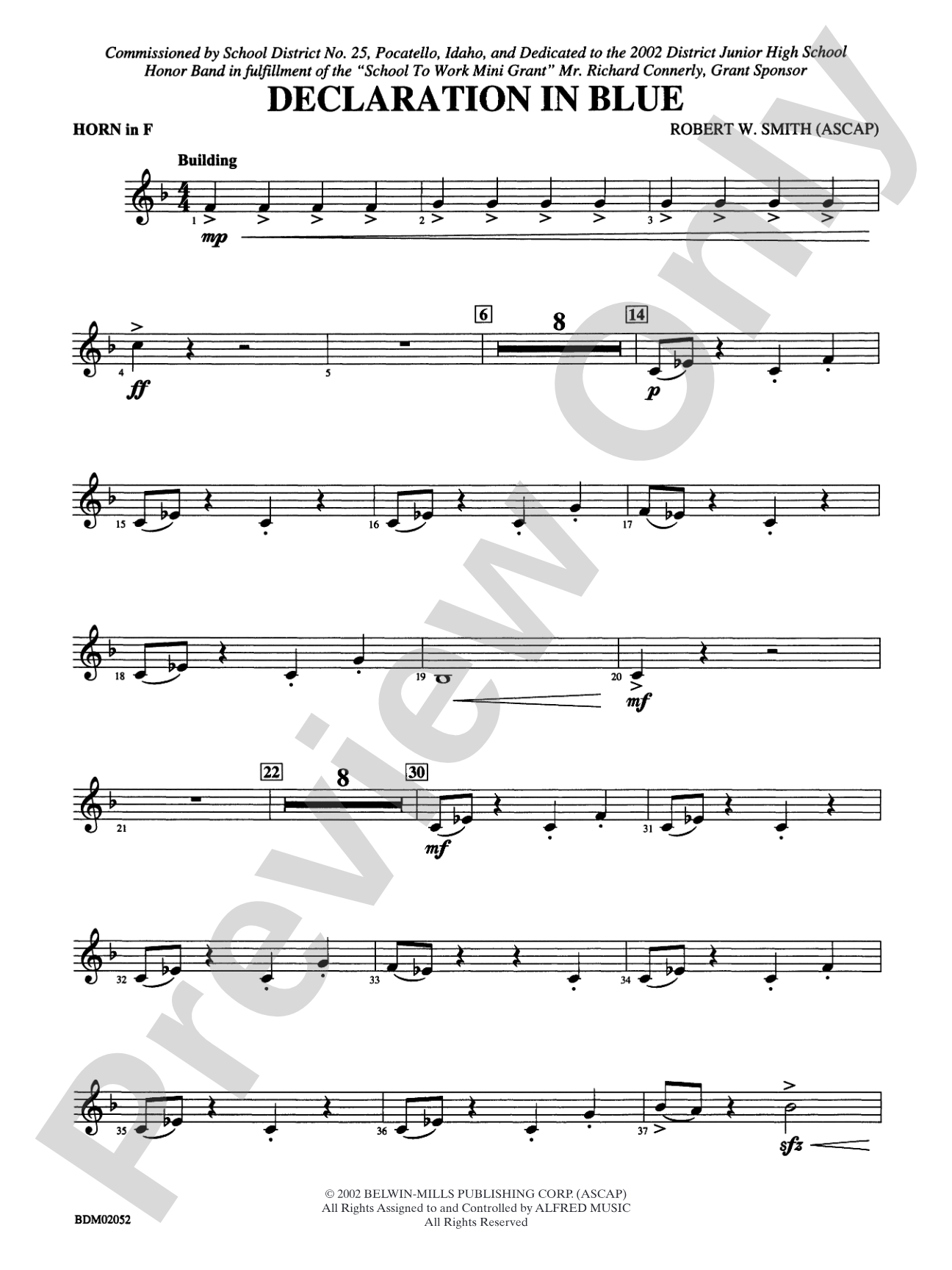 Declaration in Blue: 1st F Horn