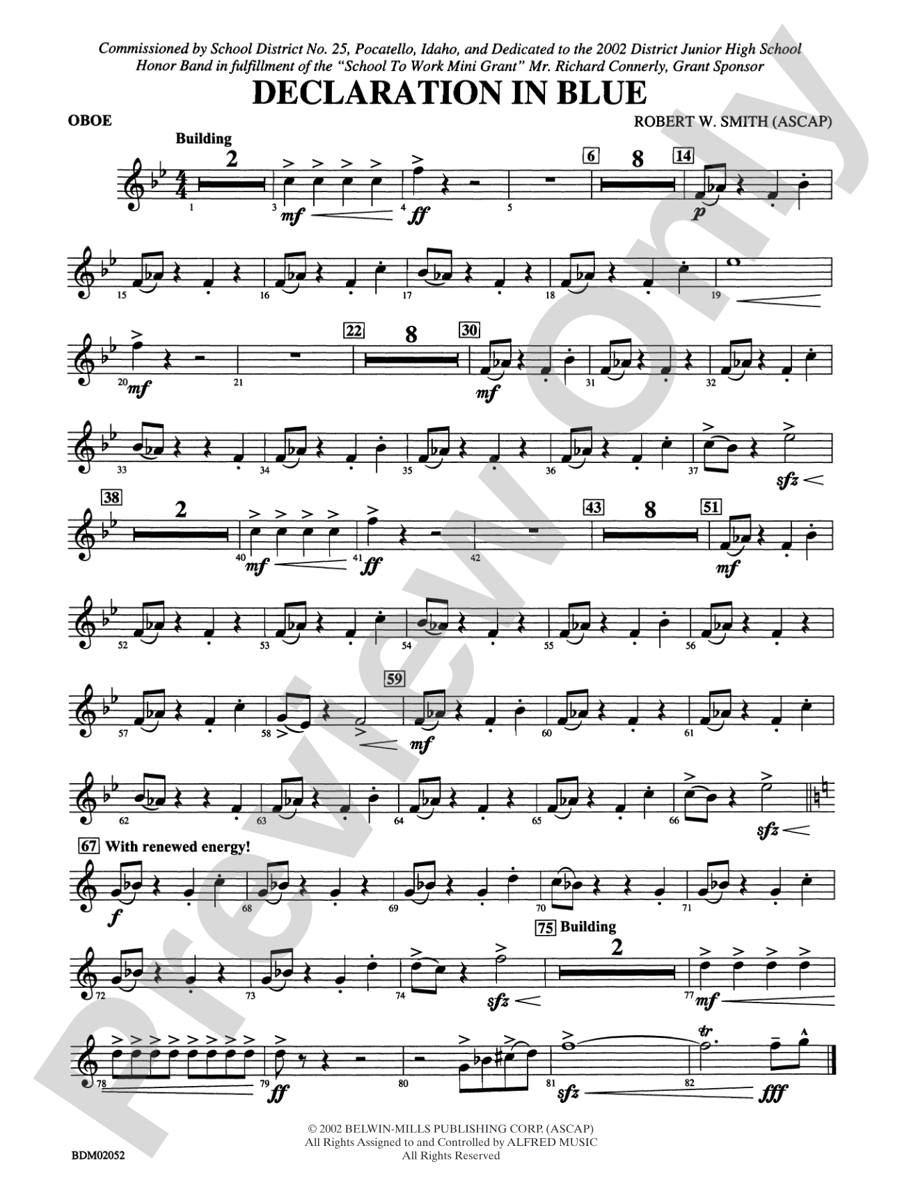 Declaration in Blue: Oboe
