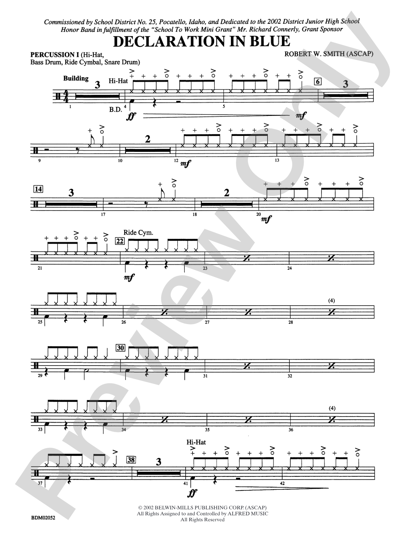 Declaration in Blue: 1st Percussion
