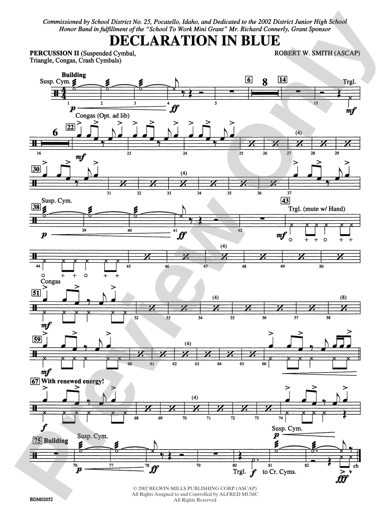 Declaration in Blue: 2nd Percussion