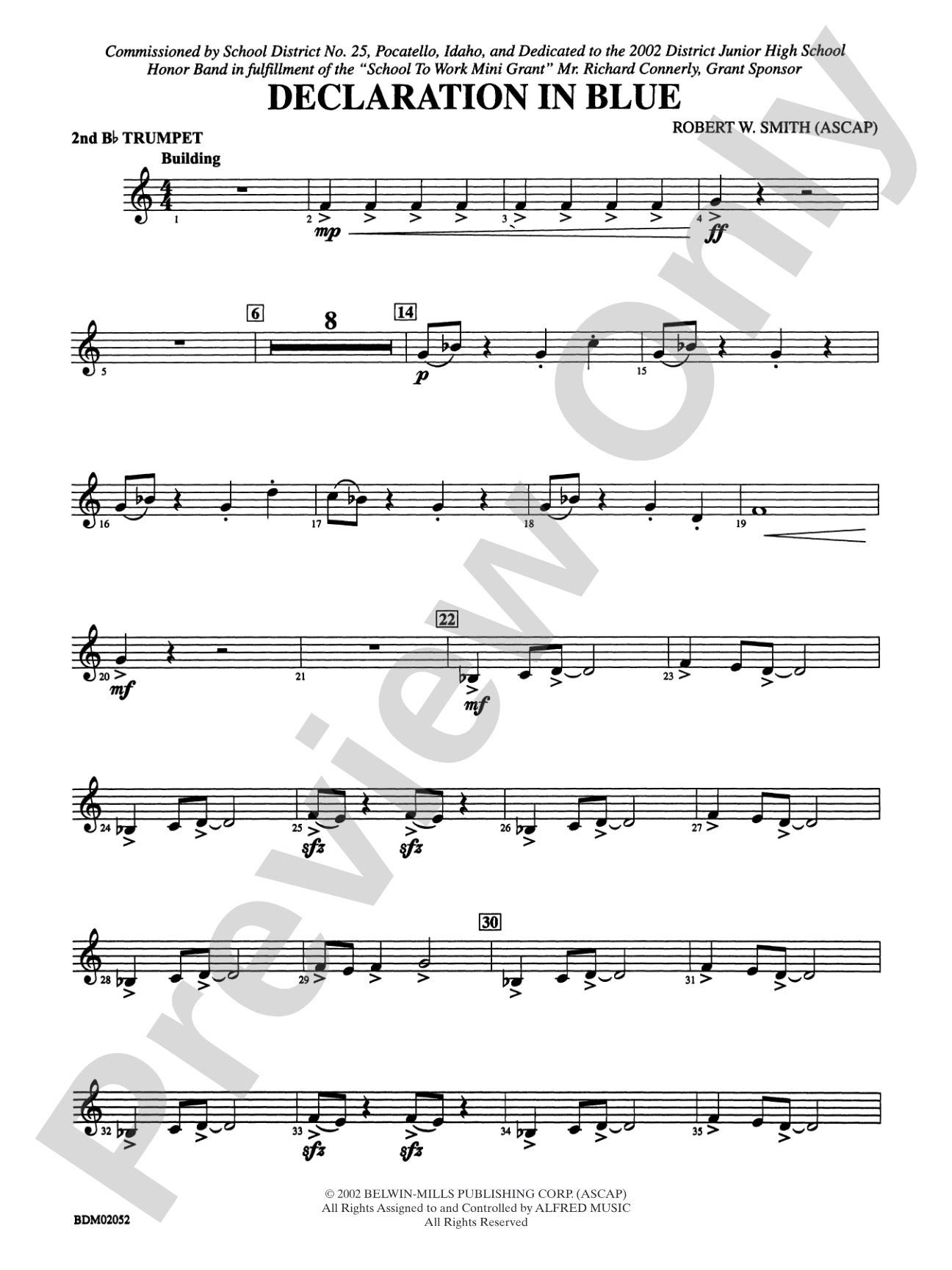 Declaration in Blue: 2nd B-flat Trumpet