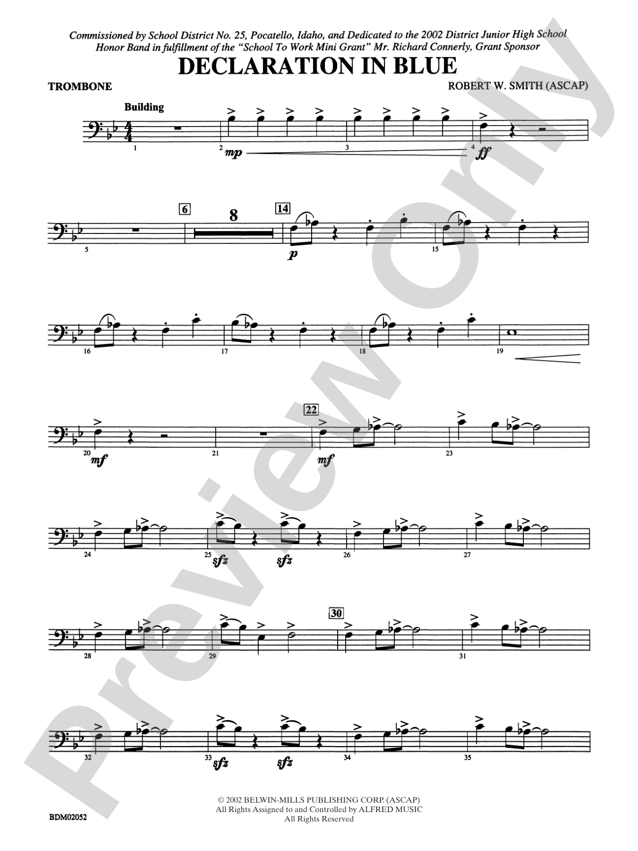 Declaration in Blue: 1st Trombone
