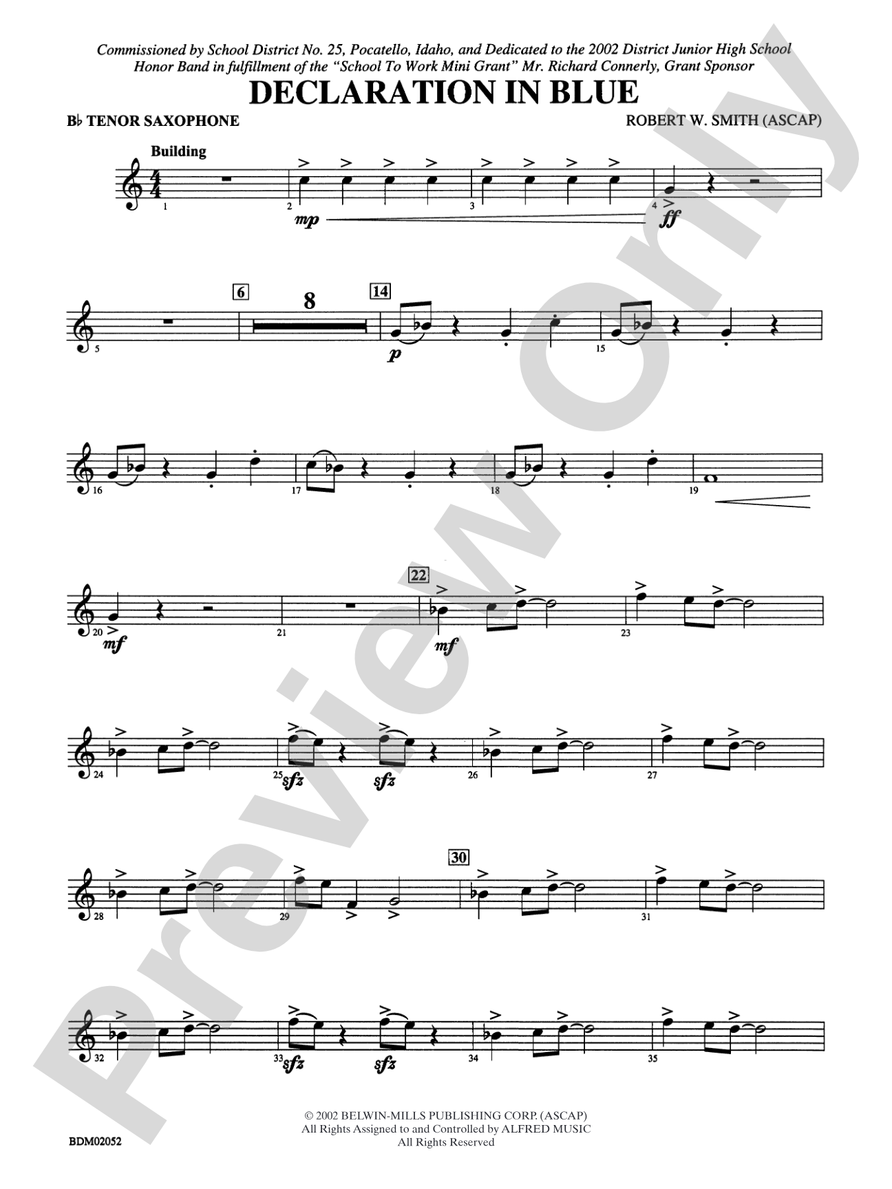 Declaration in Blue: B-flat Tenor Saxophone