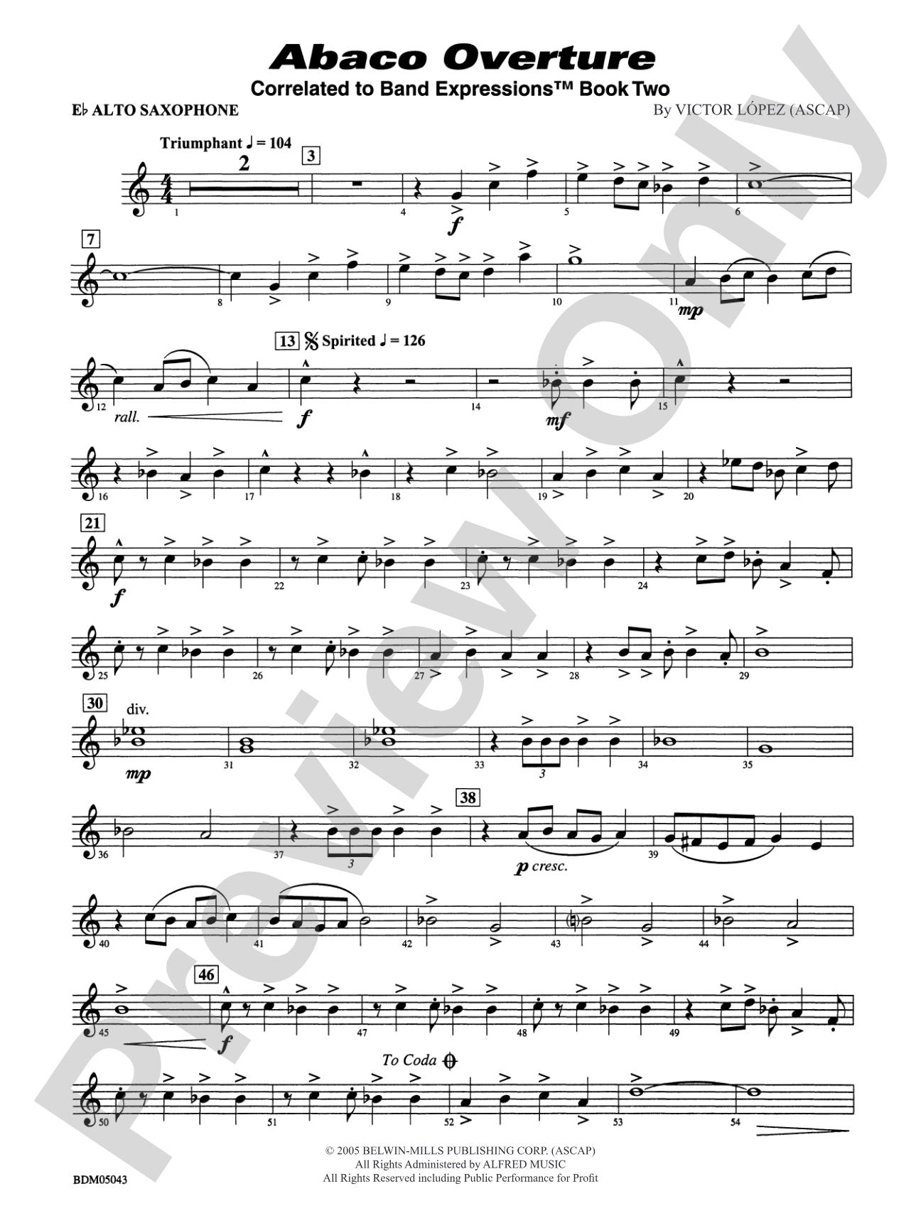 Abaco Overture: E-flat Alto Saxophone