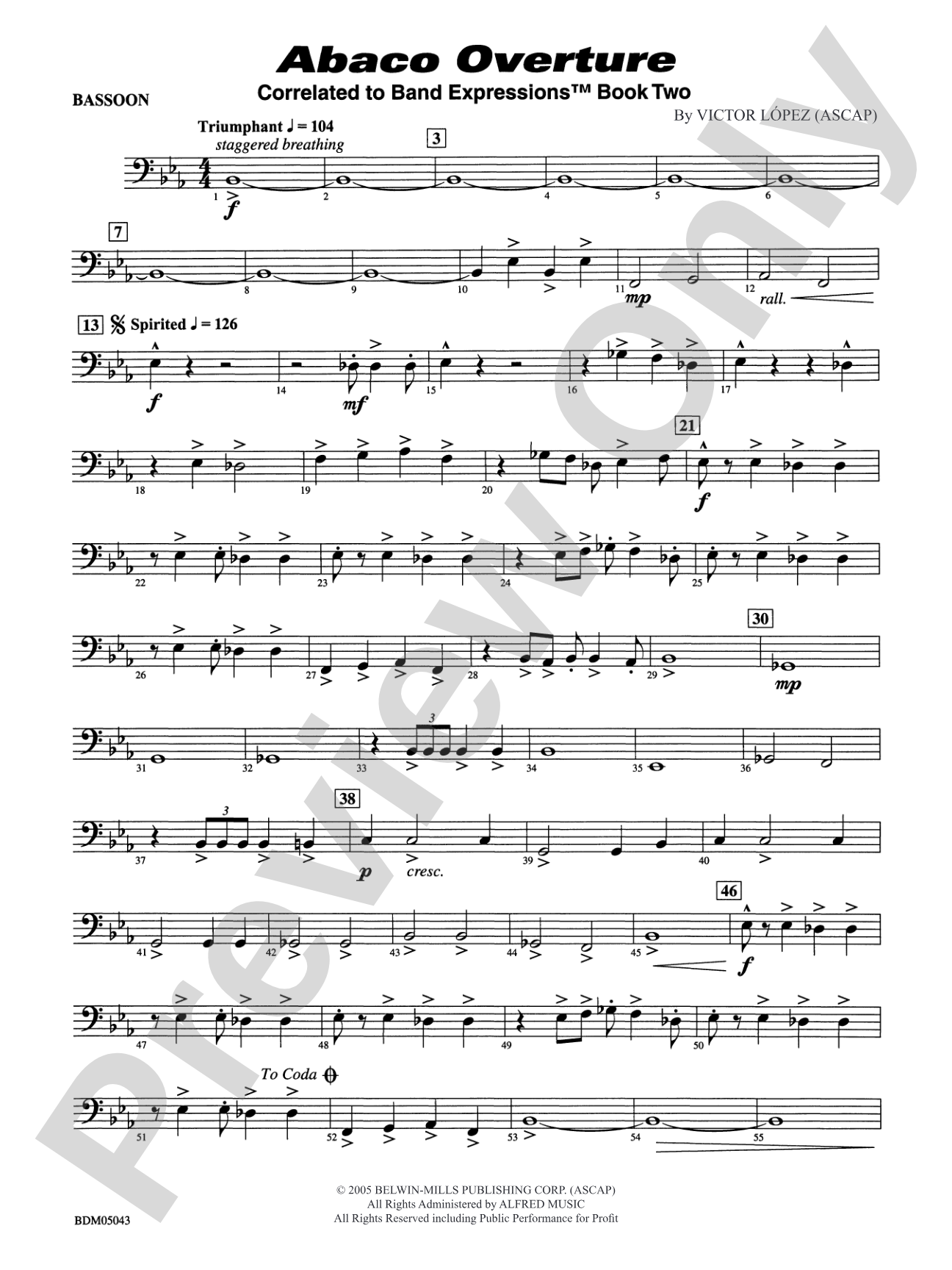 Abaco Overture: Bassoon