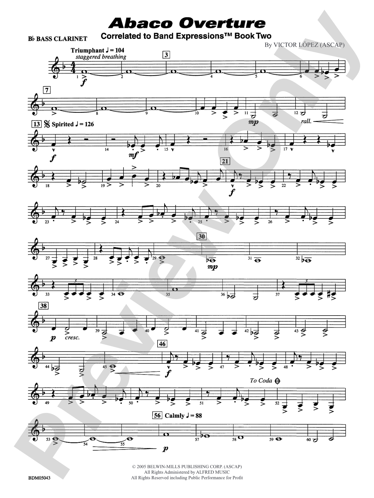 Abaco Overture: B-flat Bass Clarinet