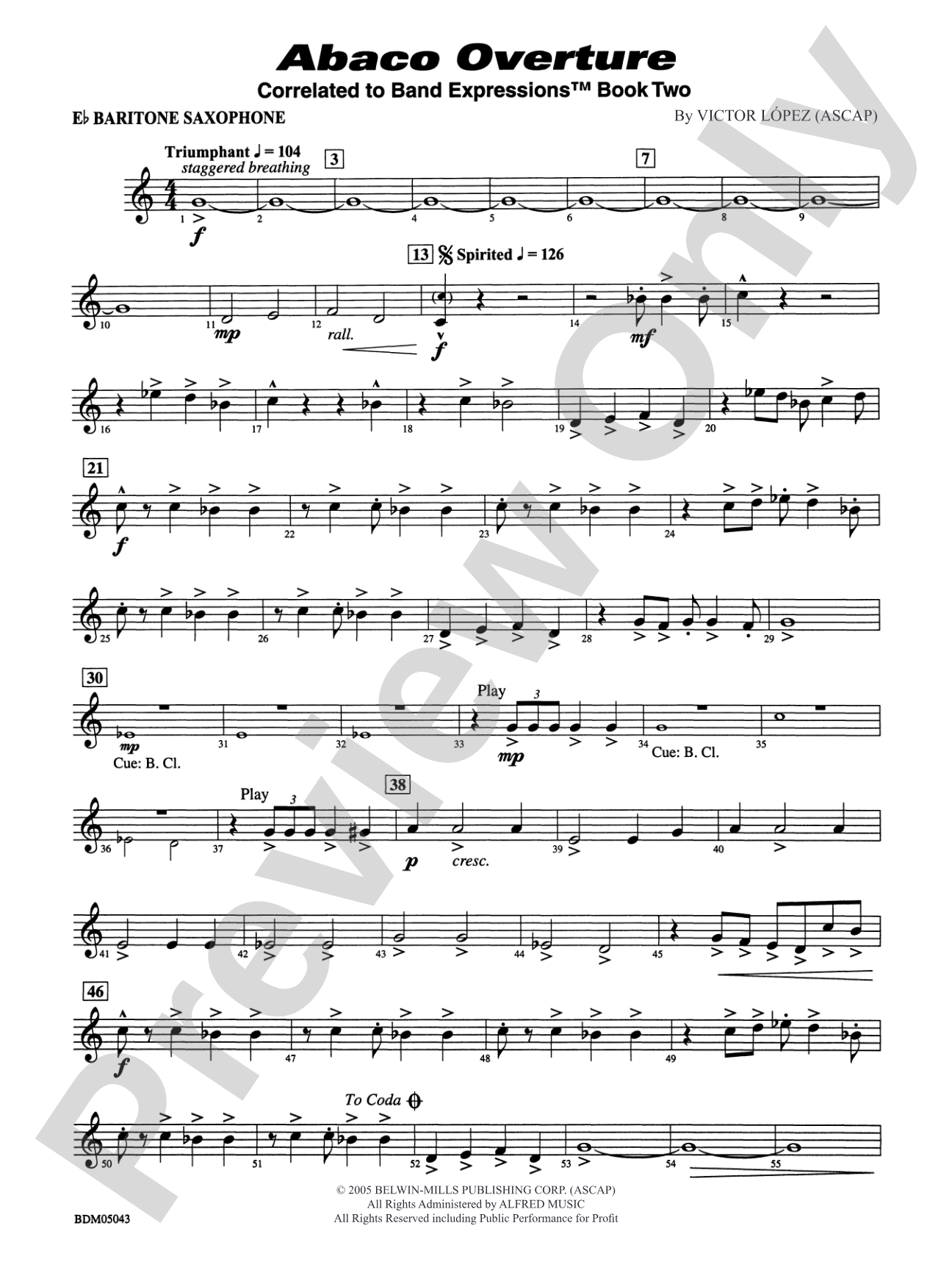 Abaco Overture: E-flat Baritone Saxophone