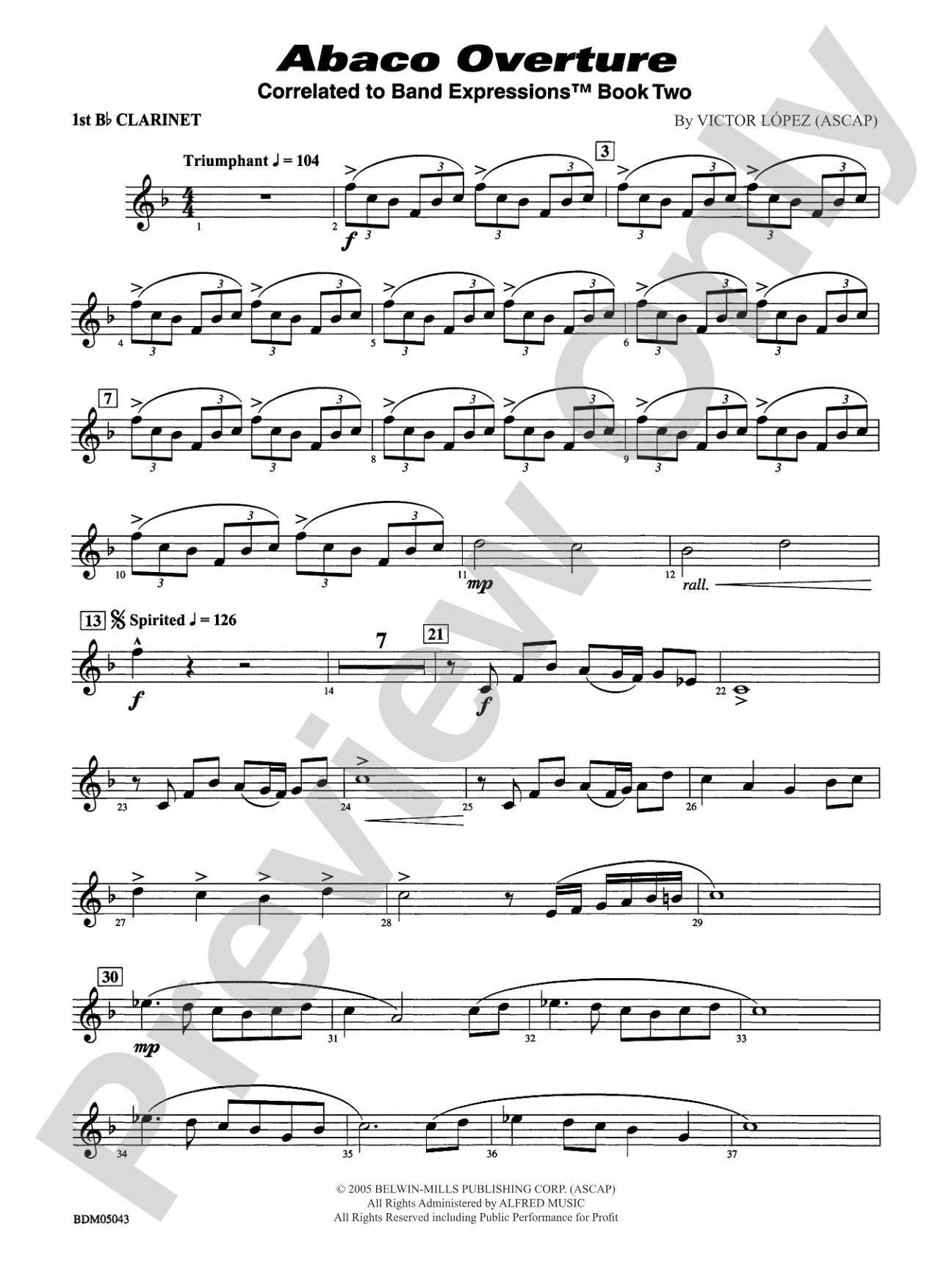 Abaco Overture: 1st B-flat Clarinet