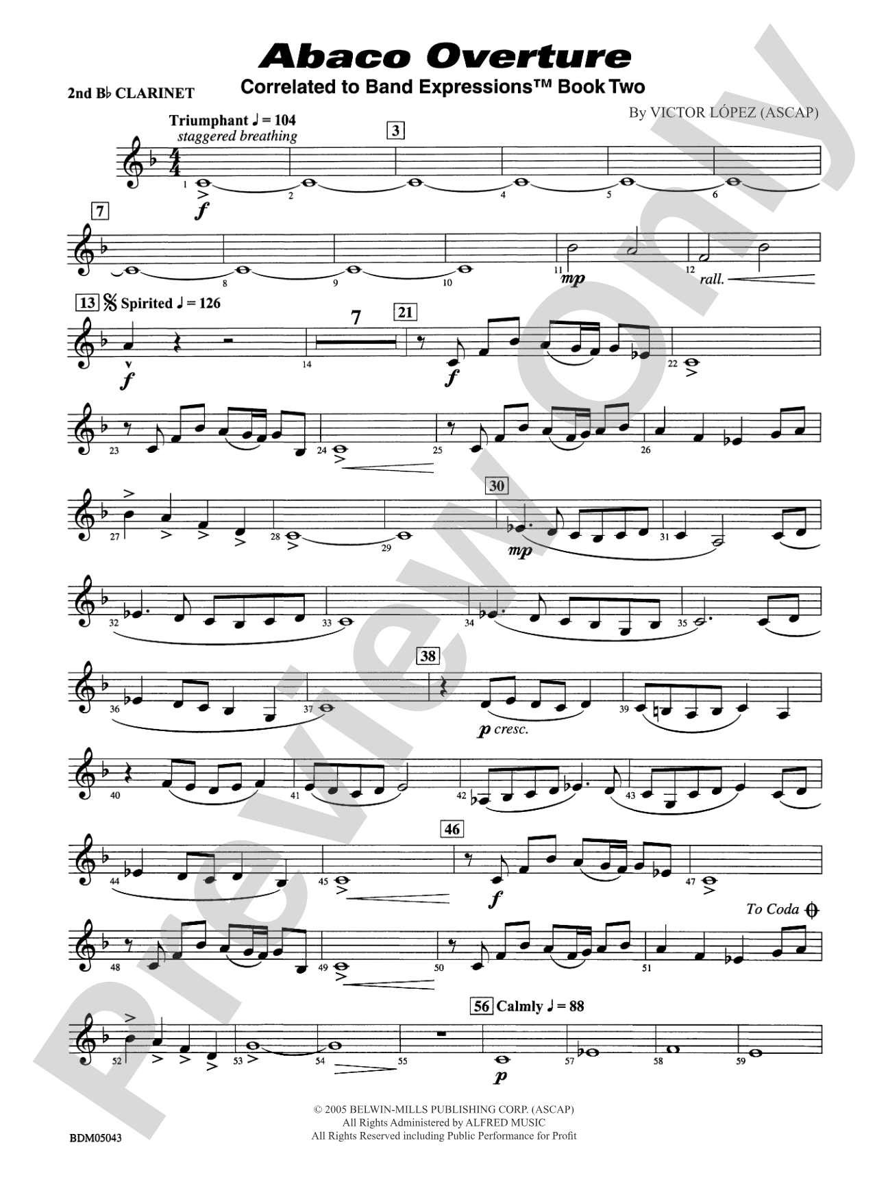 Abaco Overture: 2nd B-flat Clarinet