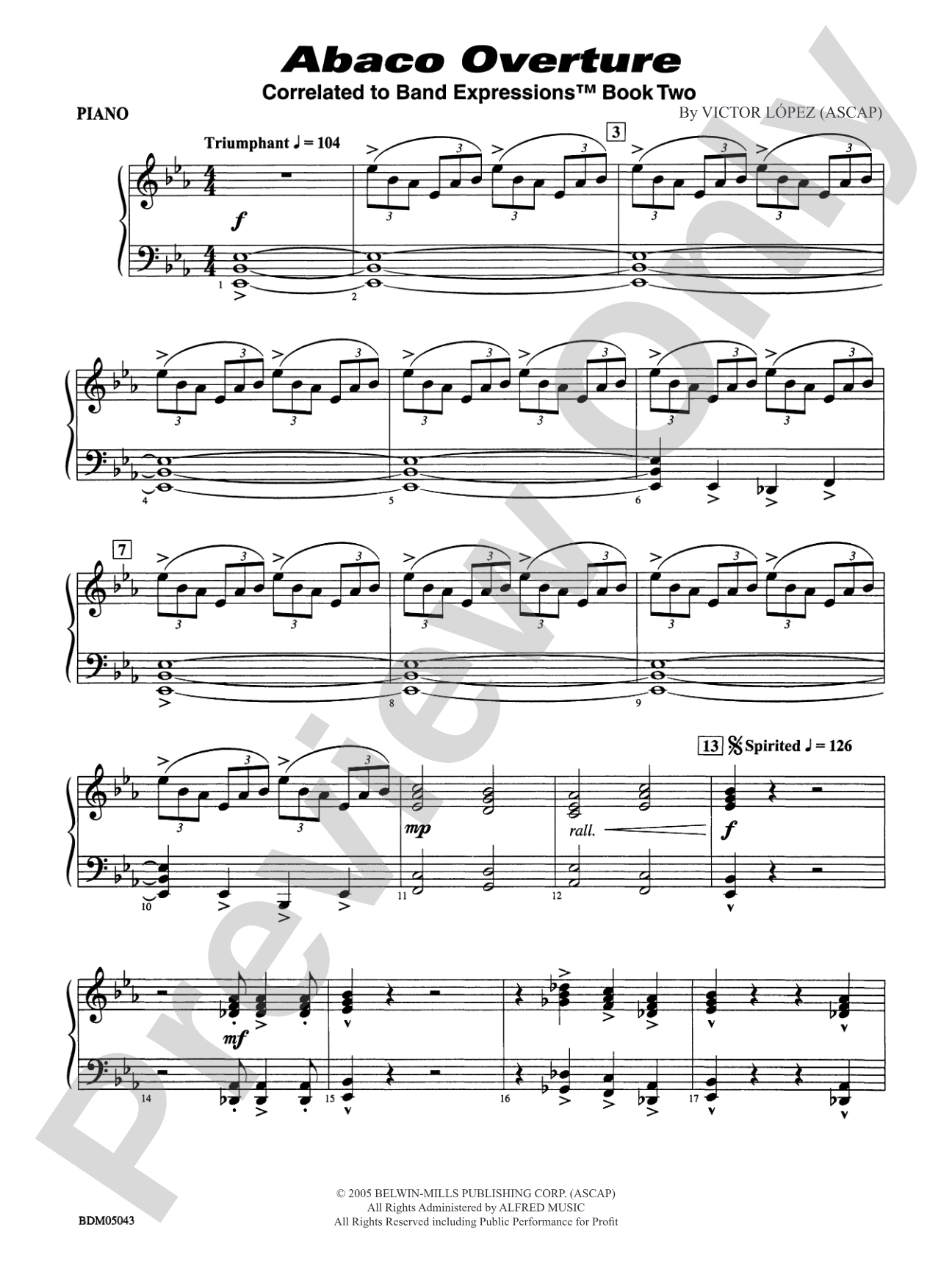 Abaco Overture: Piano Accompaniment