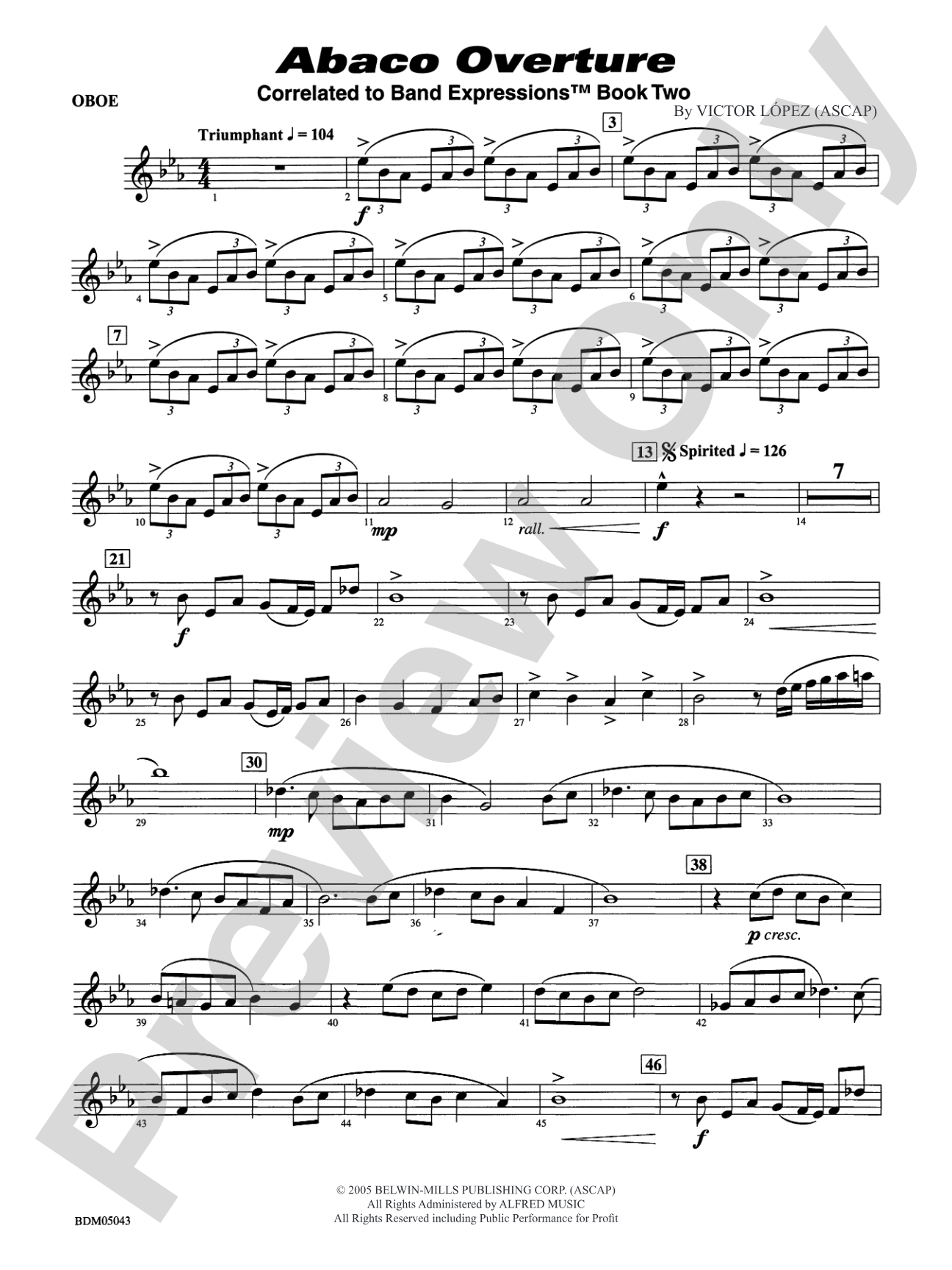 Abaco Overture: Oboe