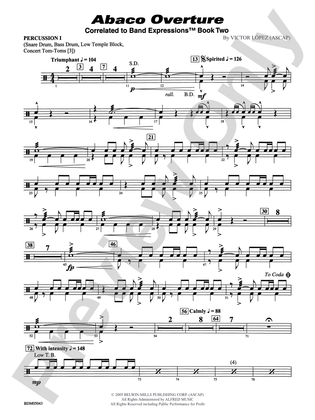 Abaco Overture: 1st Percussion