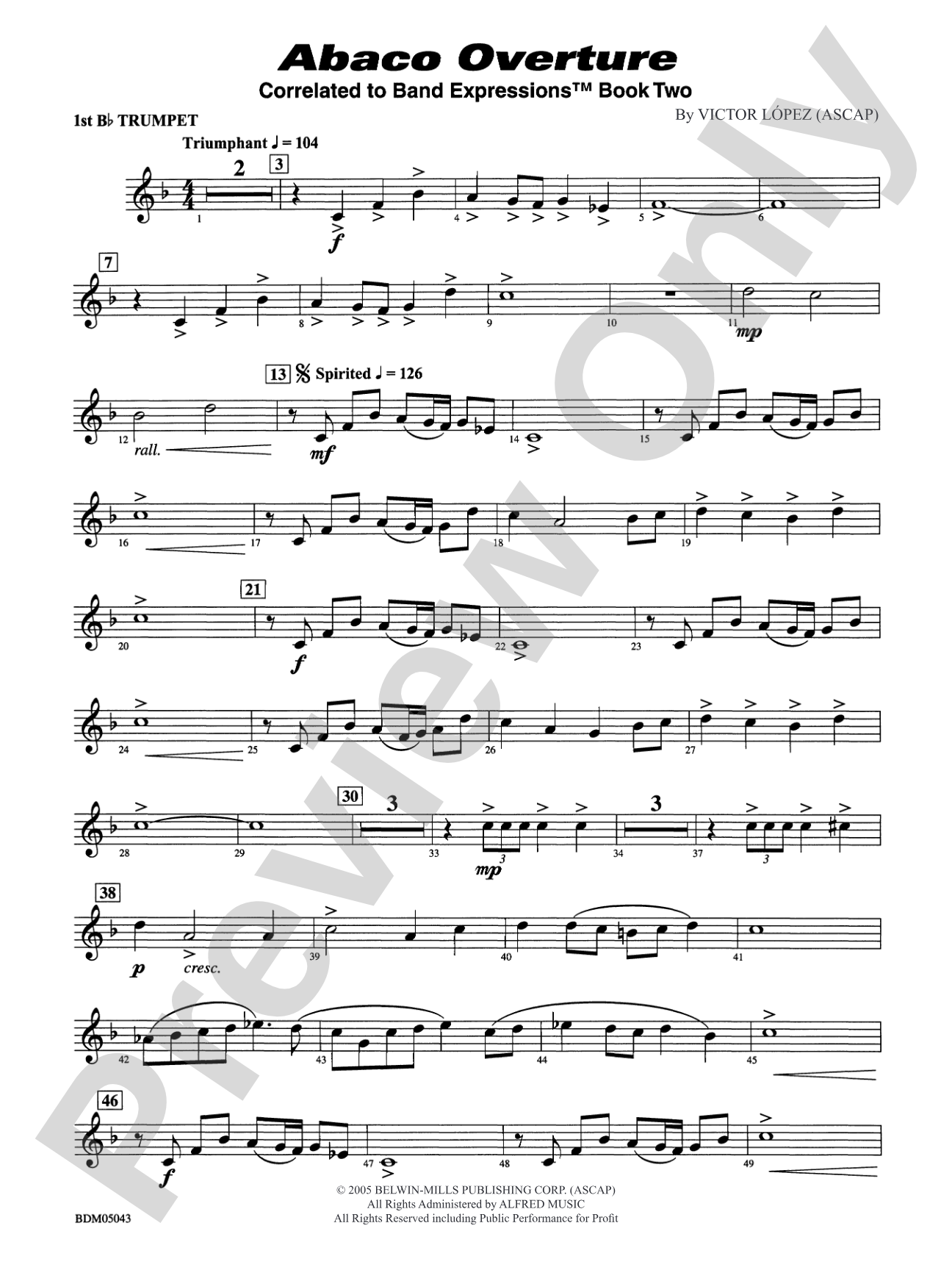 Abaco Overture: 1st B-flat Trumpet
