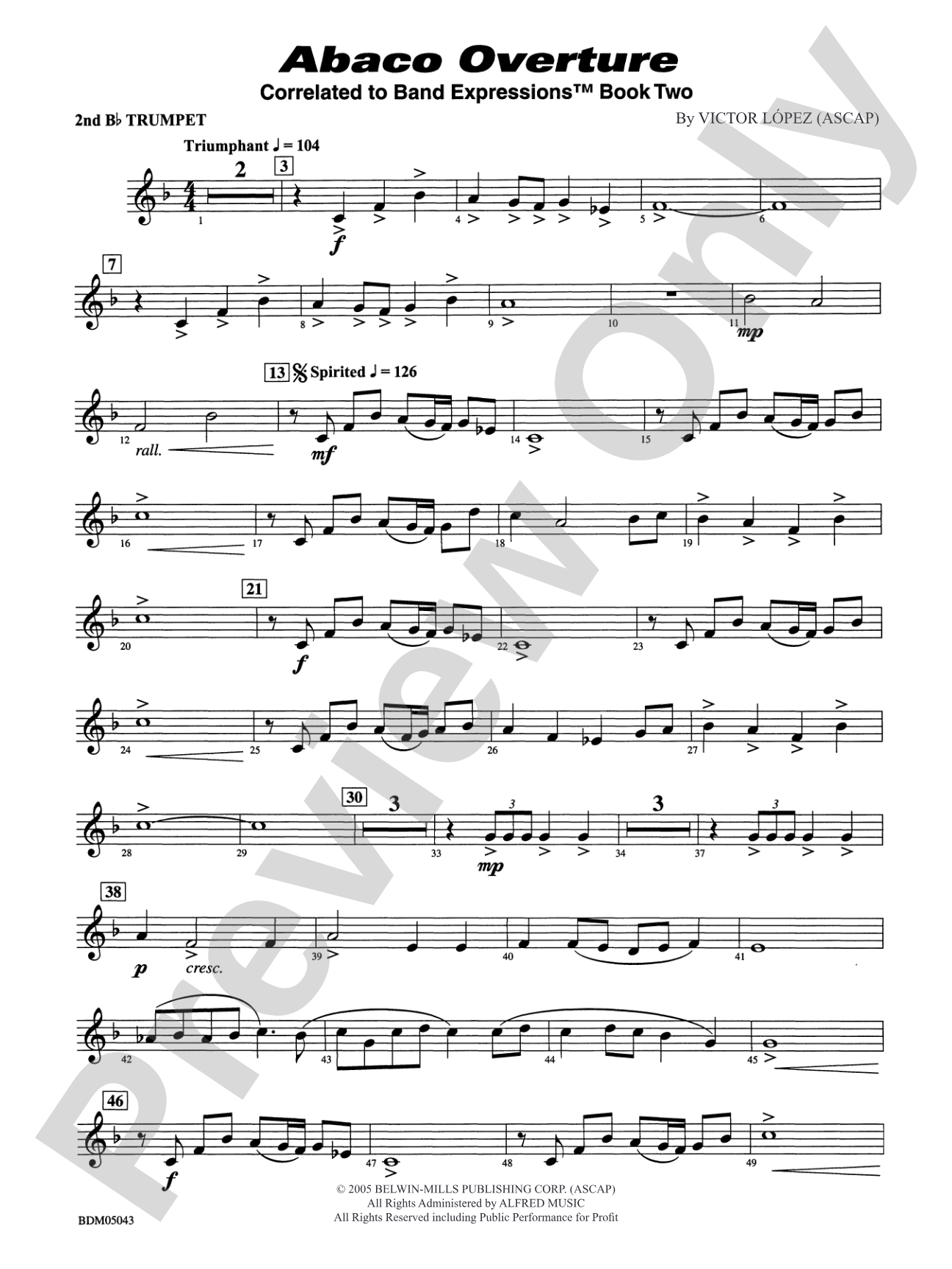 Abaco Overture: 2nd B-flat Trumpet