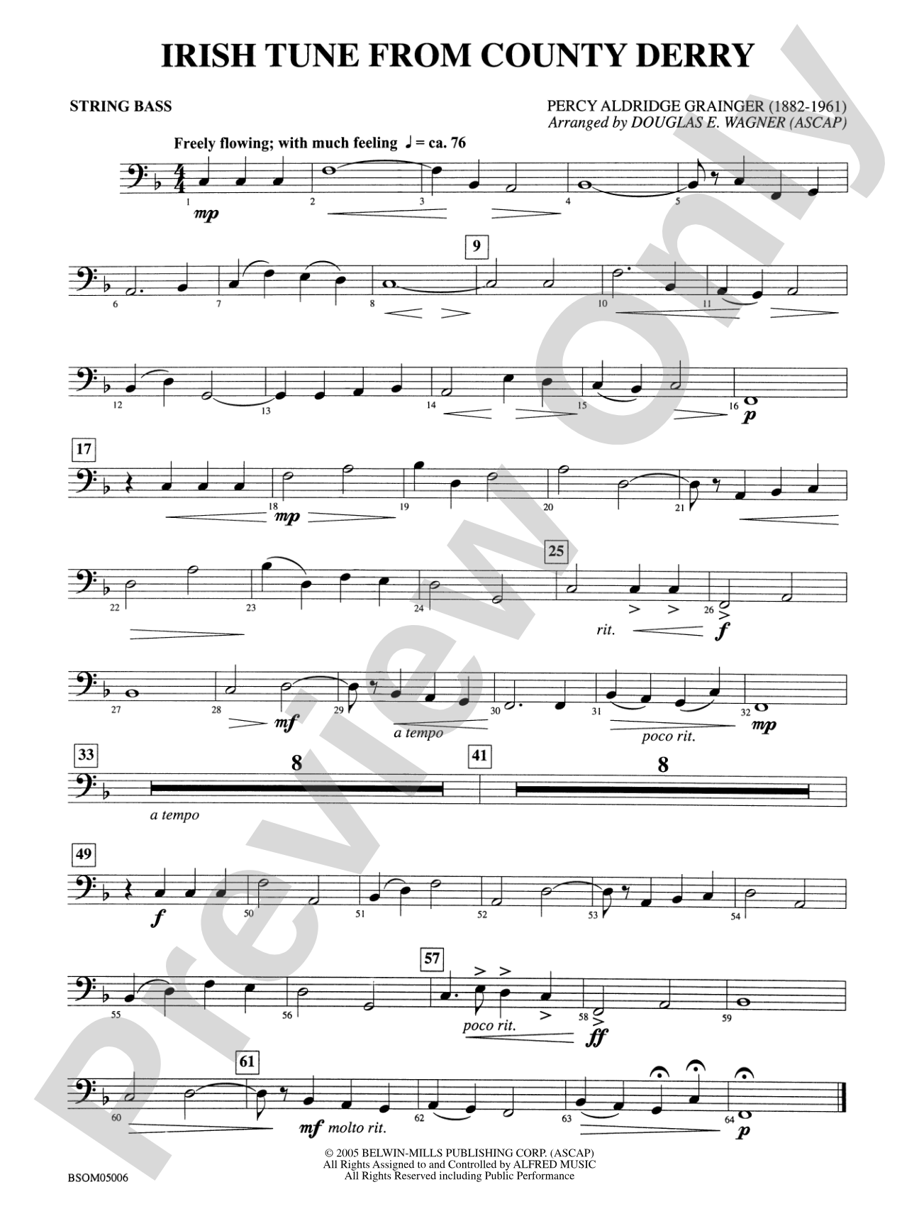 Irish Tune from County Derry: String Bass