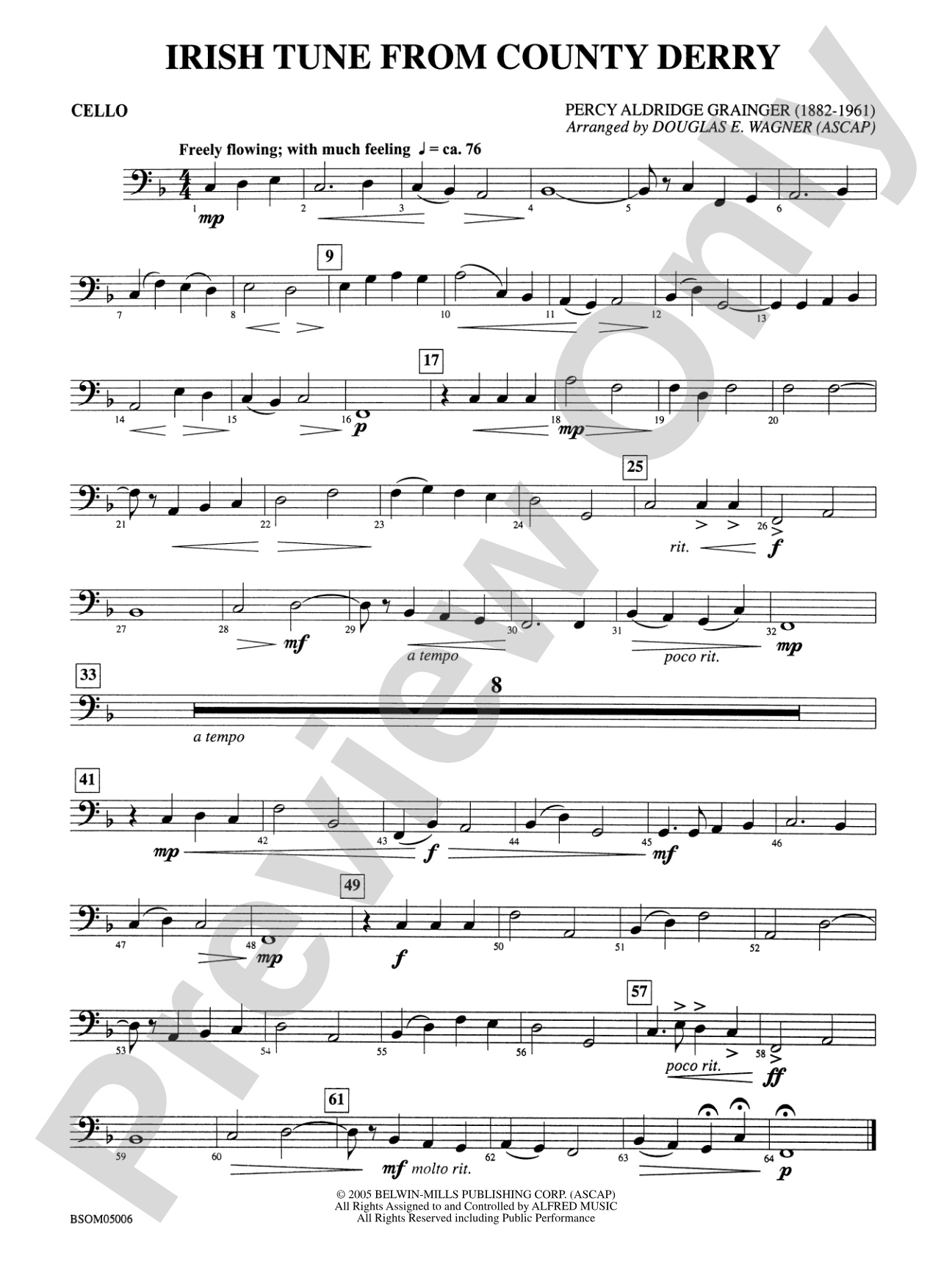Irish Tune from County Derry: Cello