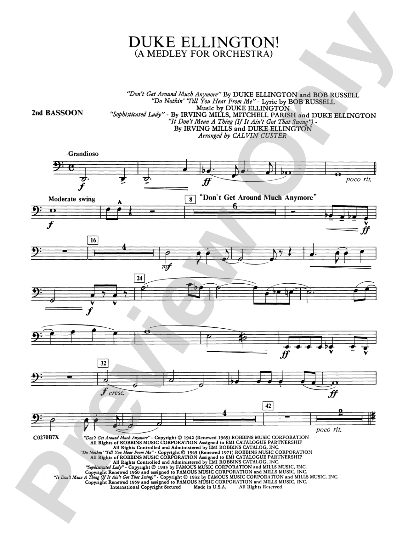 Duke Ellington: 2nd Bassoon