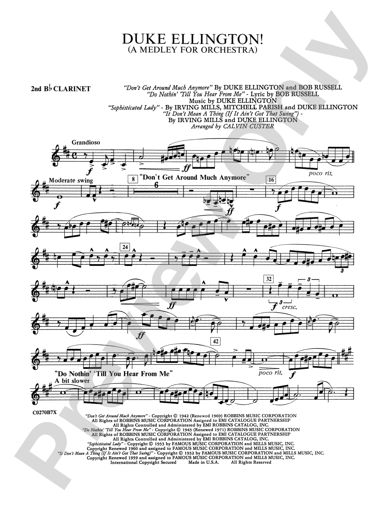 Duke Ellington: 2nd B-flat Clarinet