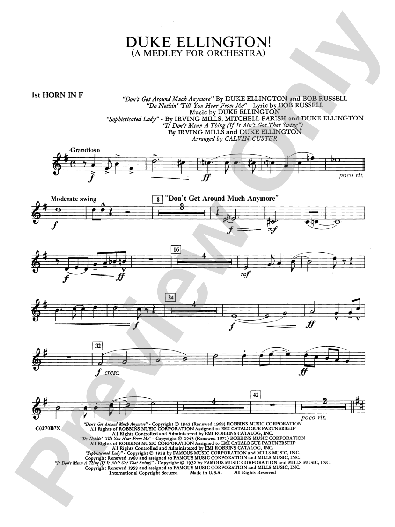 Duke Ellington: 1st F Horn