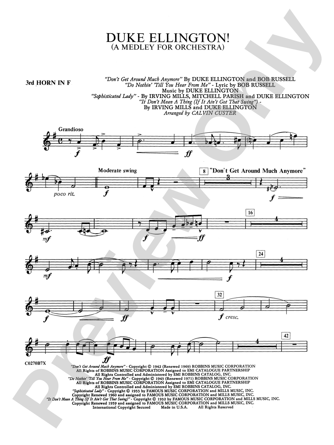Duke Ellington: 3rd F Horn