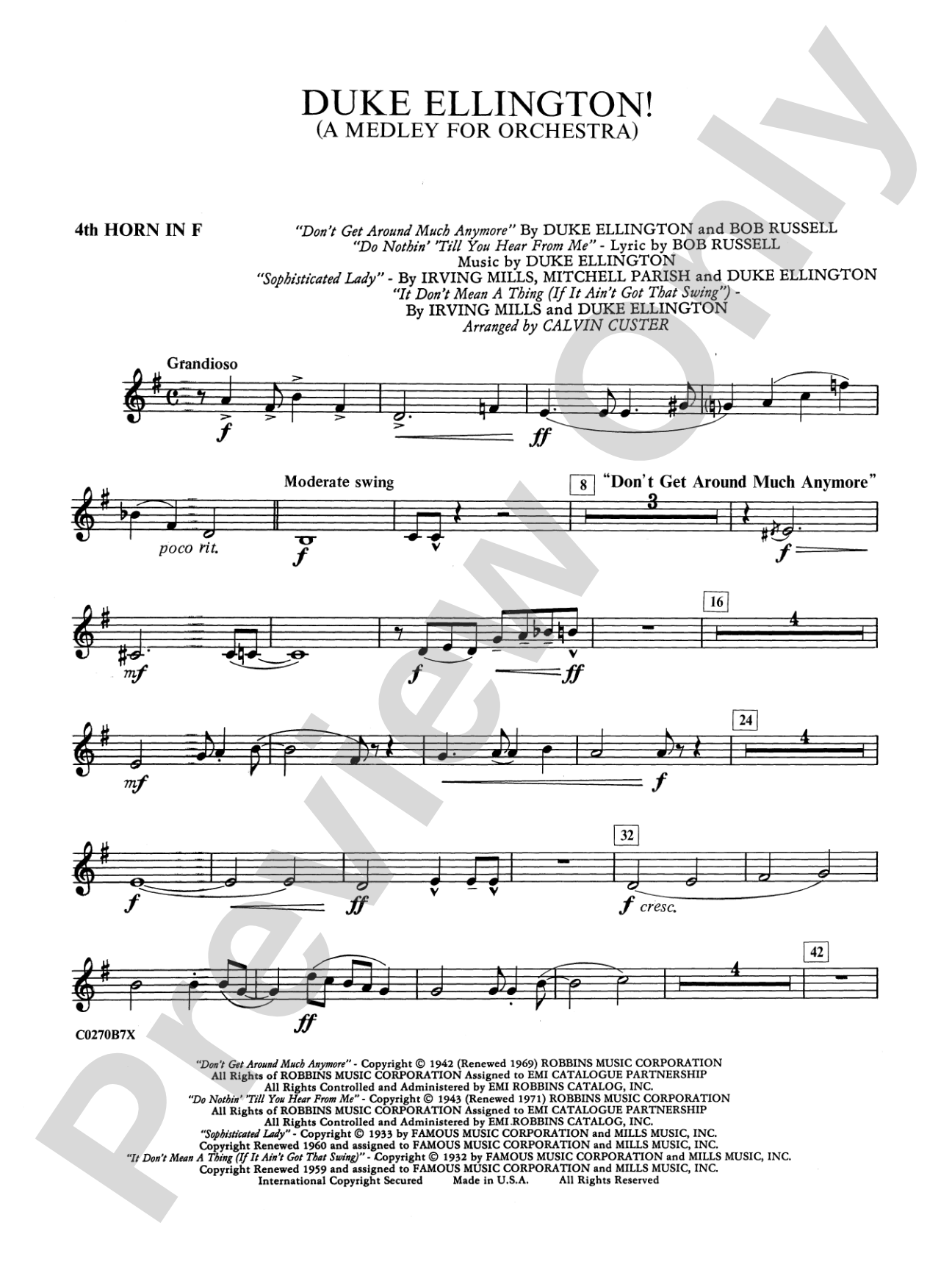 Duke Ellington: 4th F Horn