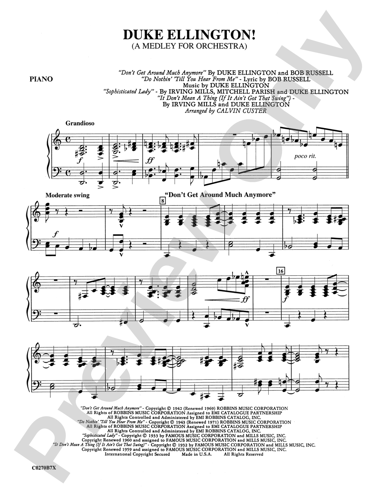 Duke Ellington: Piano Accompaniment
