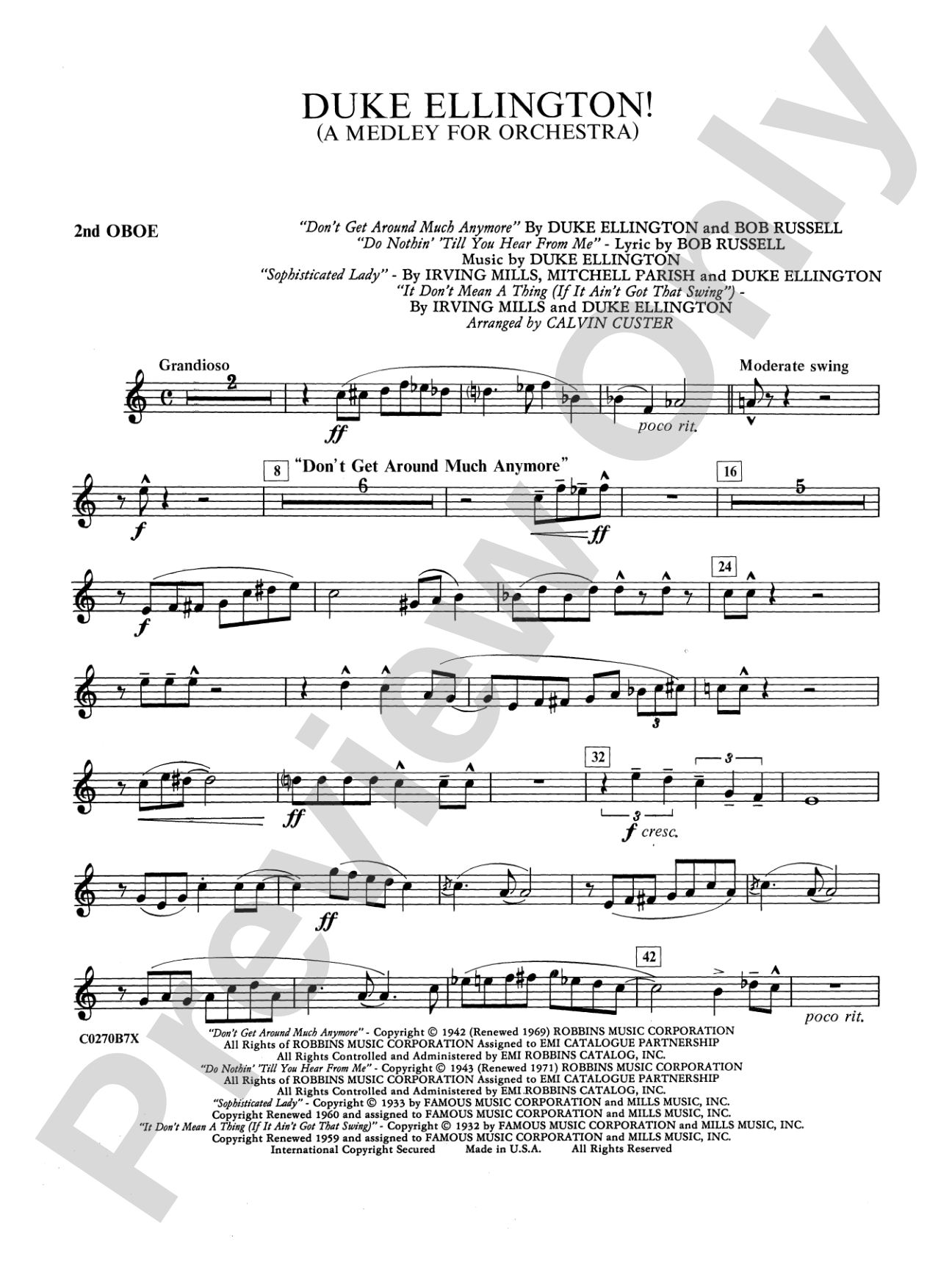 Duke Ellington: 2nd Oboe