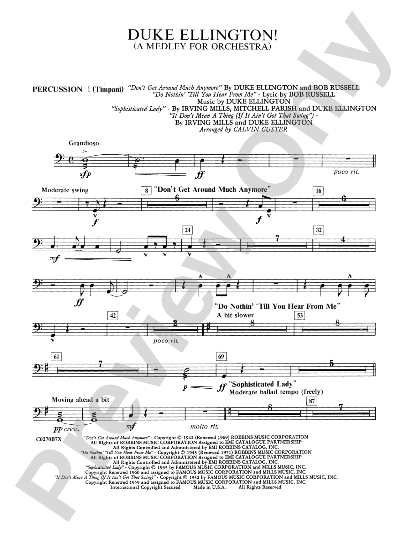 Duke Ellington: 1st Percussion