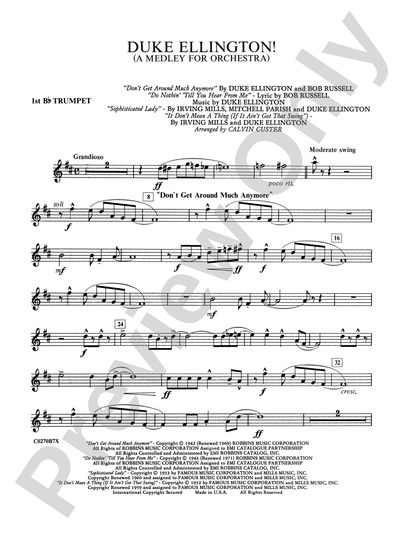 Duke Ellington: 1st B-flat Trumpet