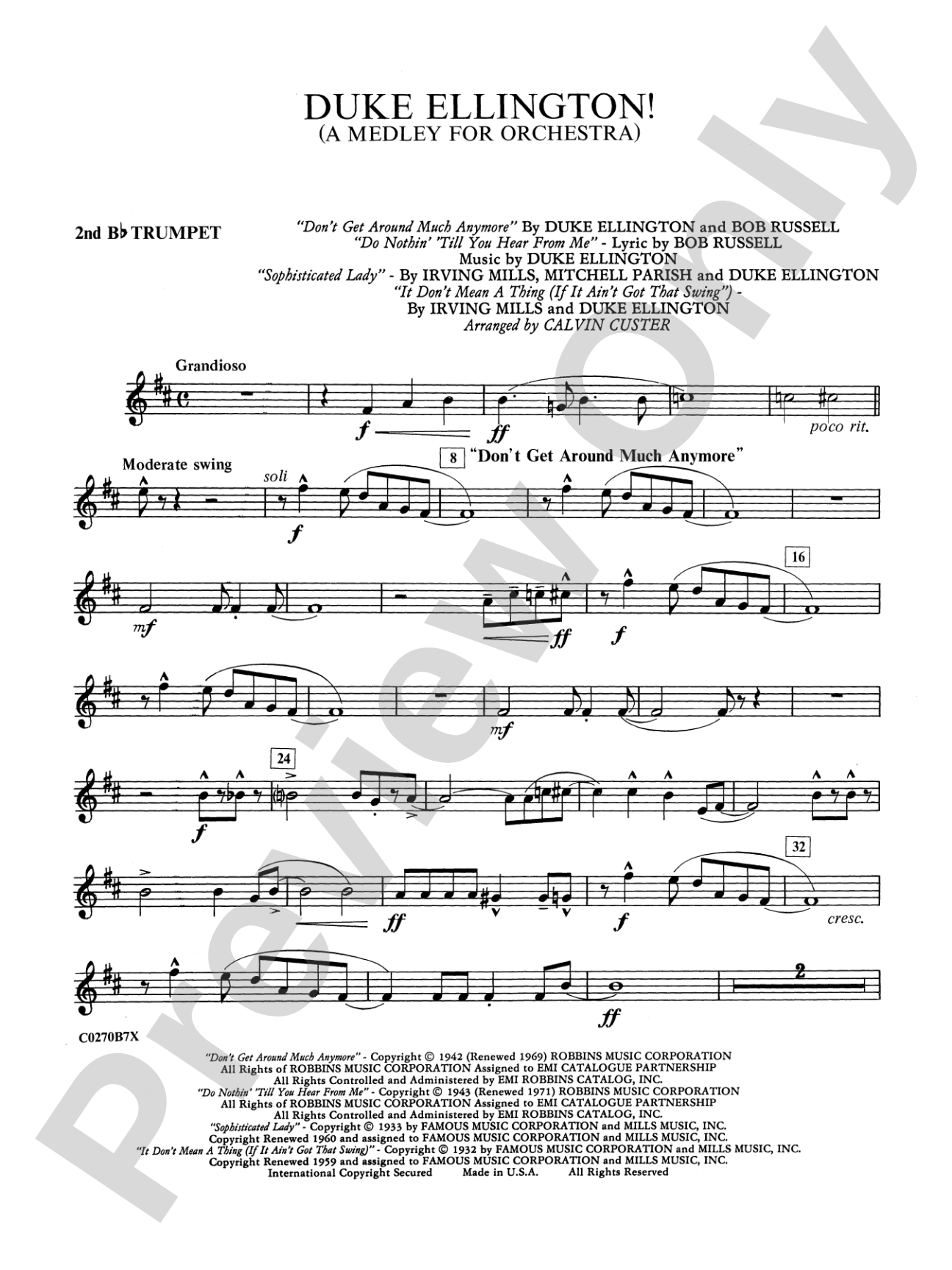 Duke Ellington: 2nd B-flat Trumpet