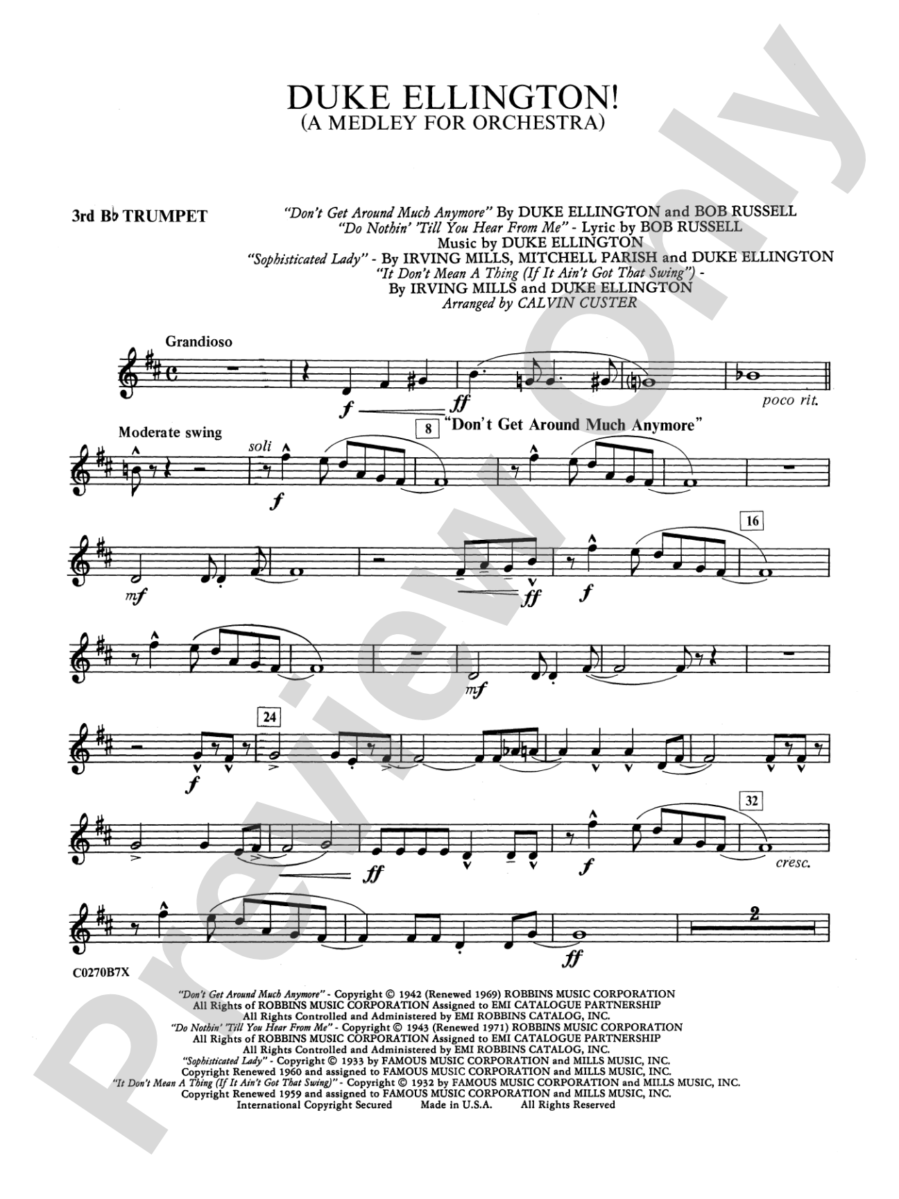 Duke Ellington: 3rd B-flat Trumpet