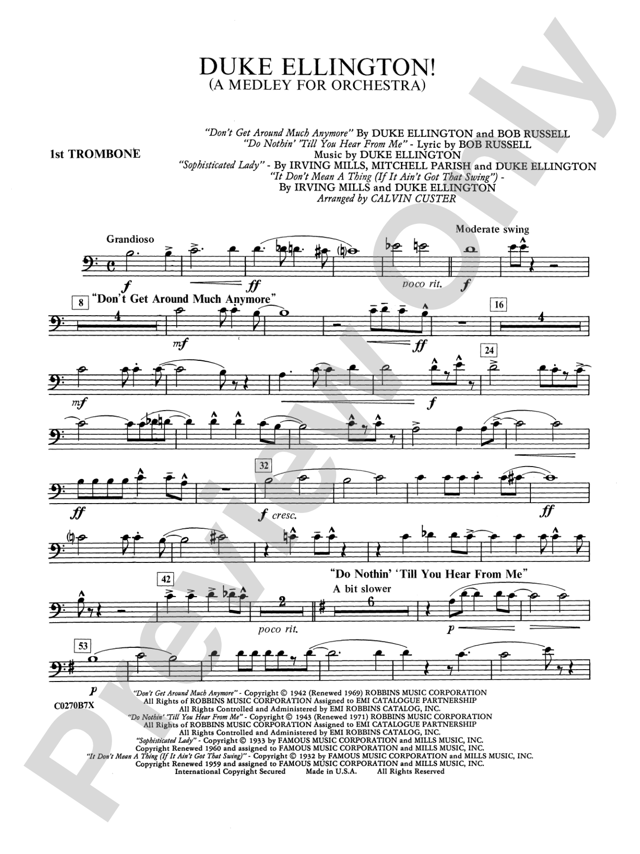 Duke Ellington: 1st Trombone