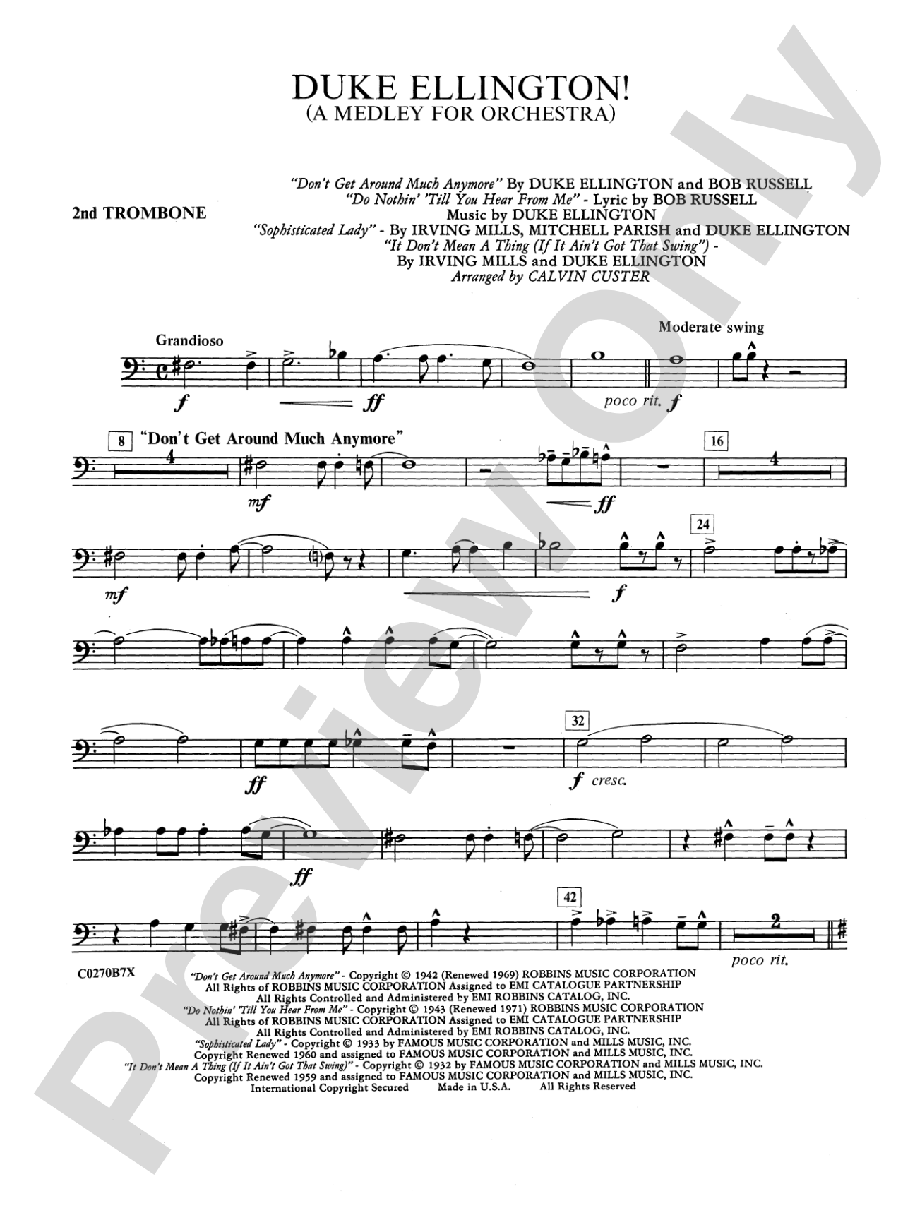 Duke Ellington: 2nd Trombone