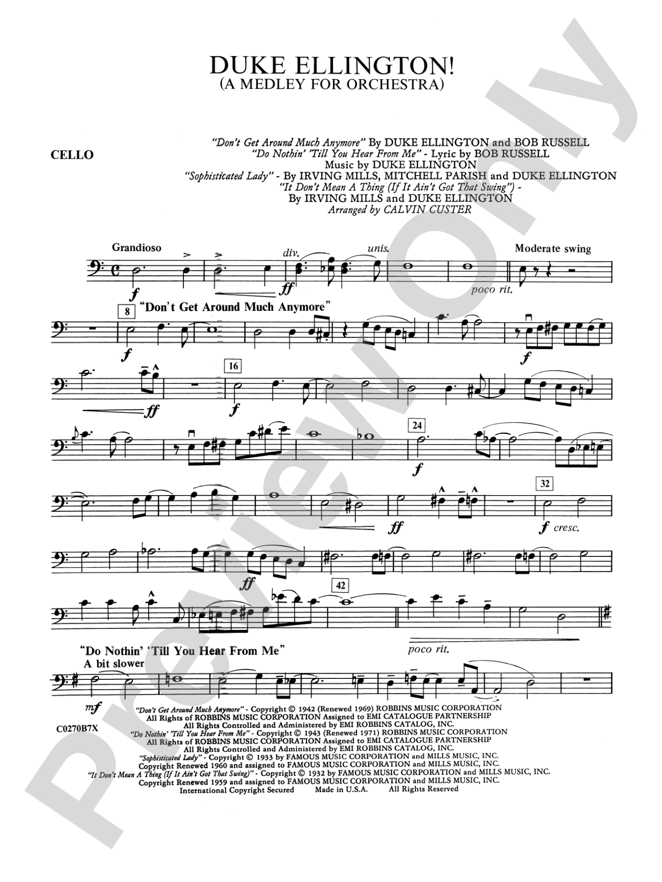 Duke Ellington: Cello