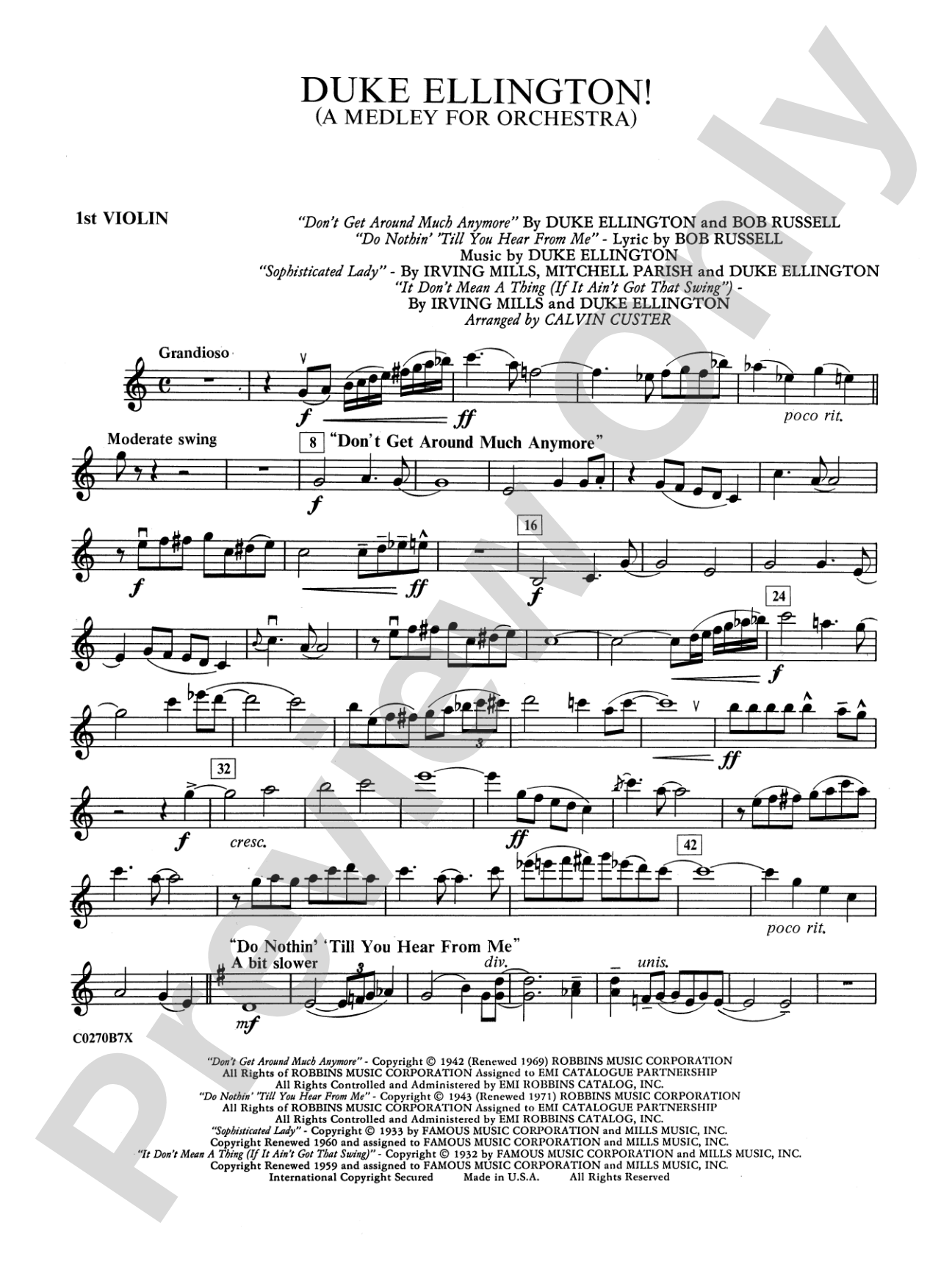 Duke Ellington: 1st Violin