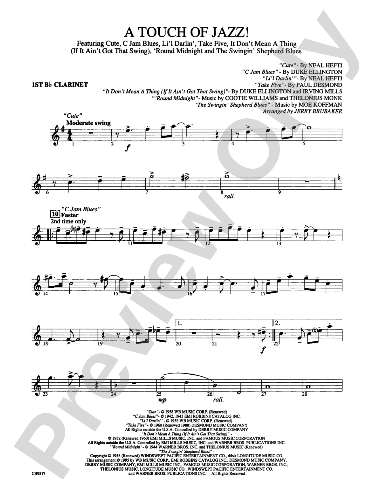A Touch of Jazz!: 1st B-flat Clarinet