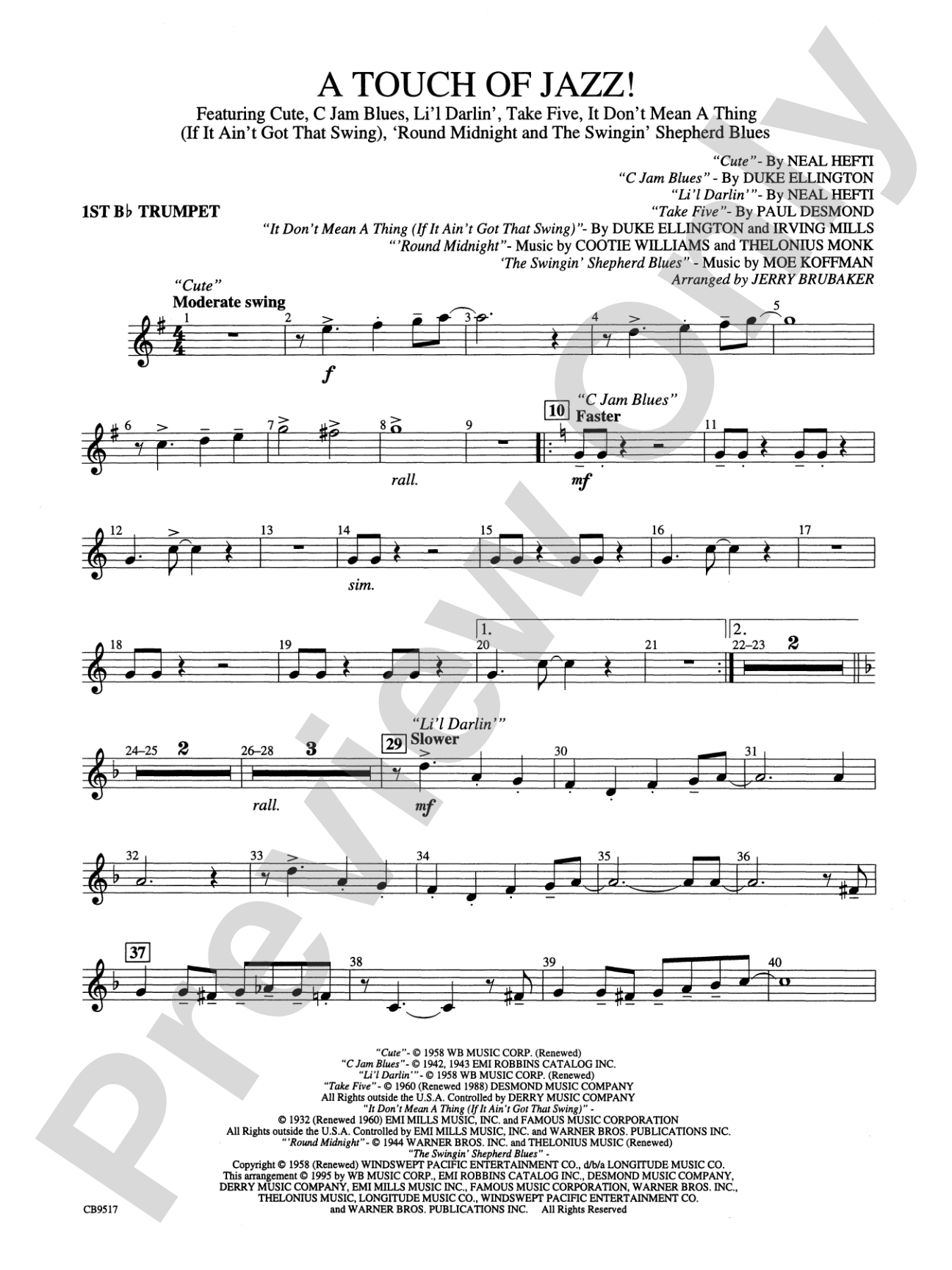 A Touch of Jazz!: 1st B-flat Trumpet