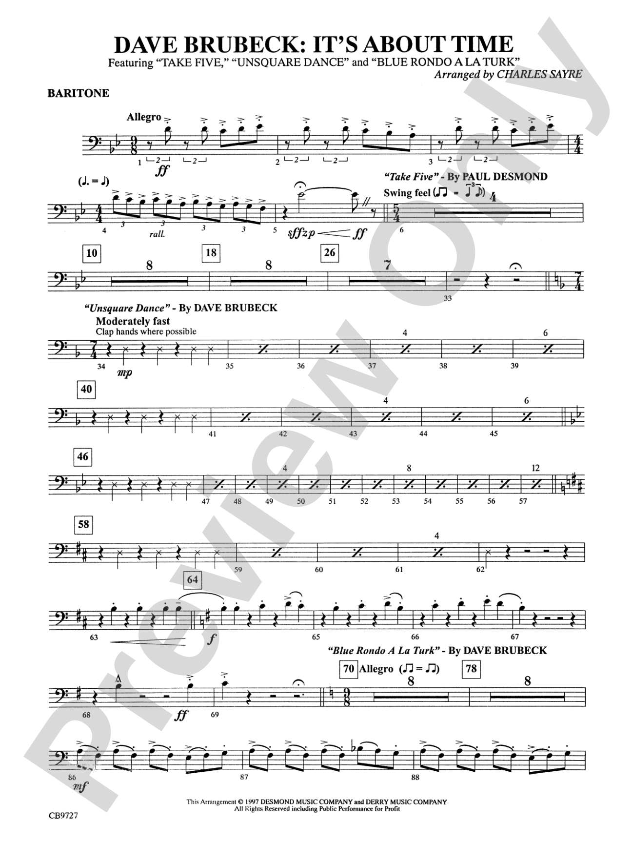 Dave Brubeck: It's About Time: Baritone B.C.