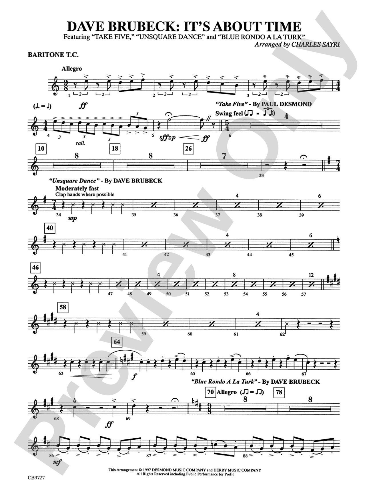 Dave Brubeck: It's About Time: Baritone T.C.