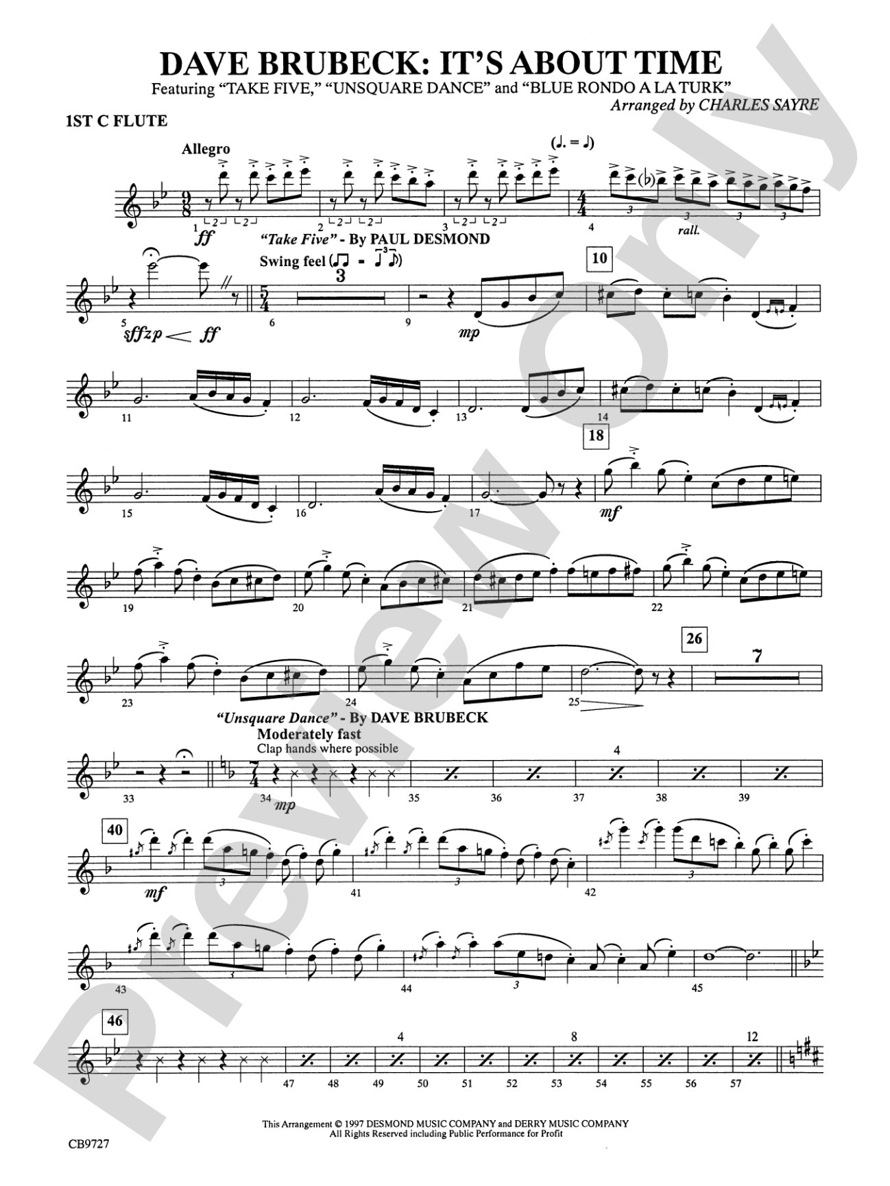 Dave Brubeck: It's About Time: Flute