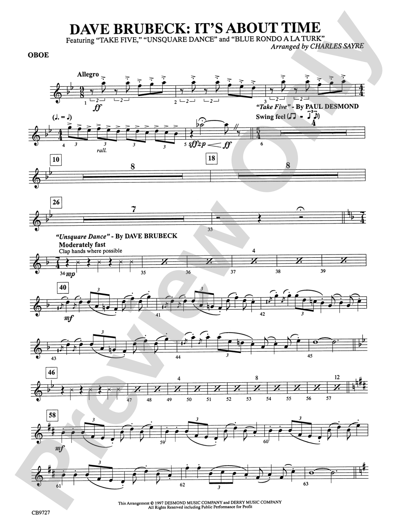 Dave Brubeck: It's About Time: Oboe