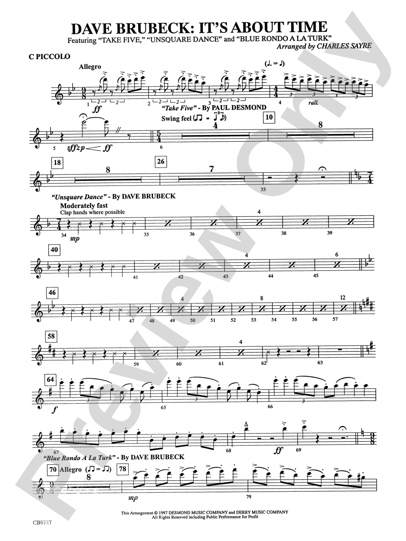 Dave Brubeck: It's About Time: Piccolo