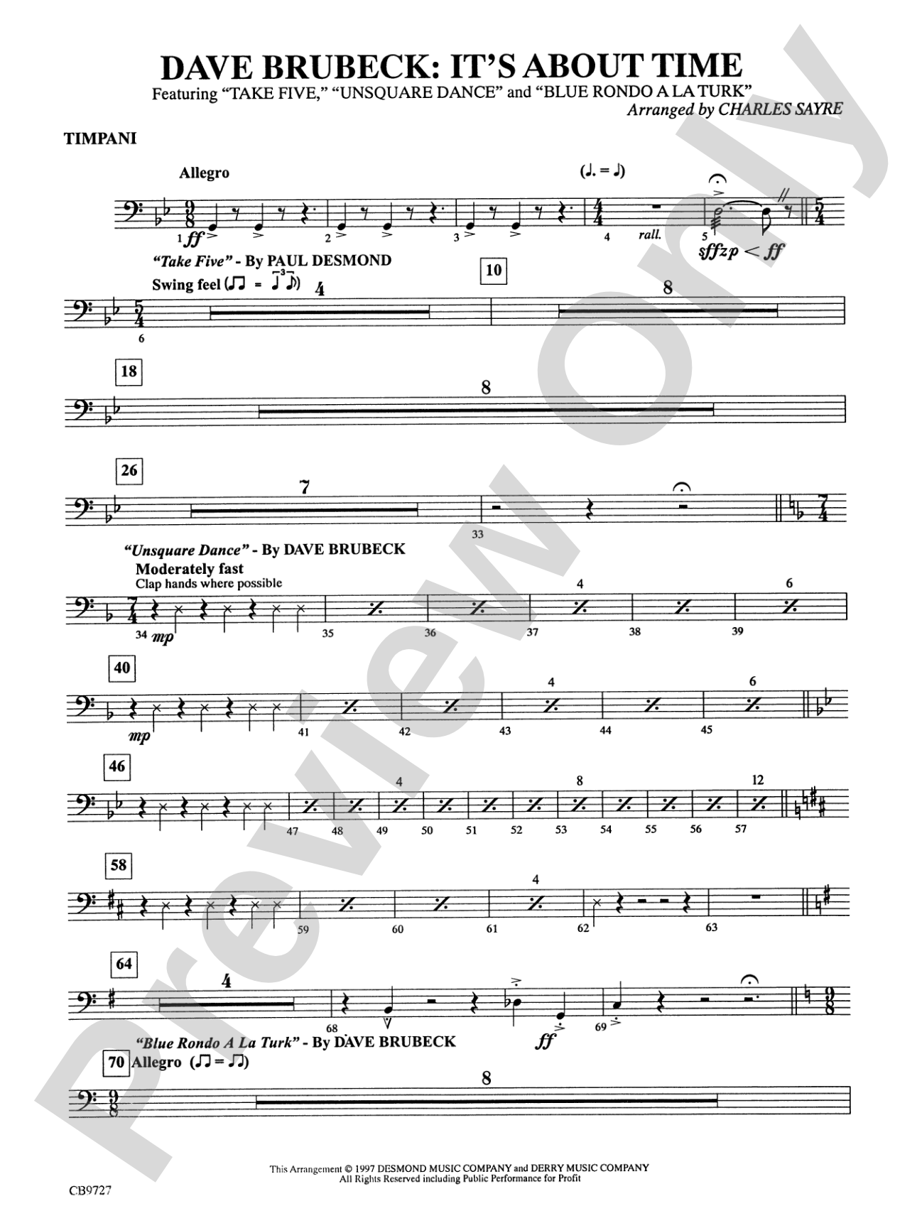 Dave Brubeck: It's About Time: Timpani