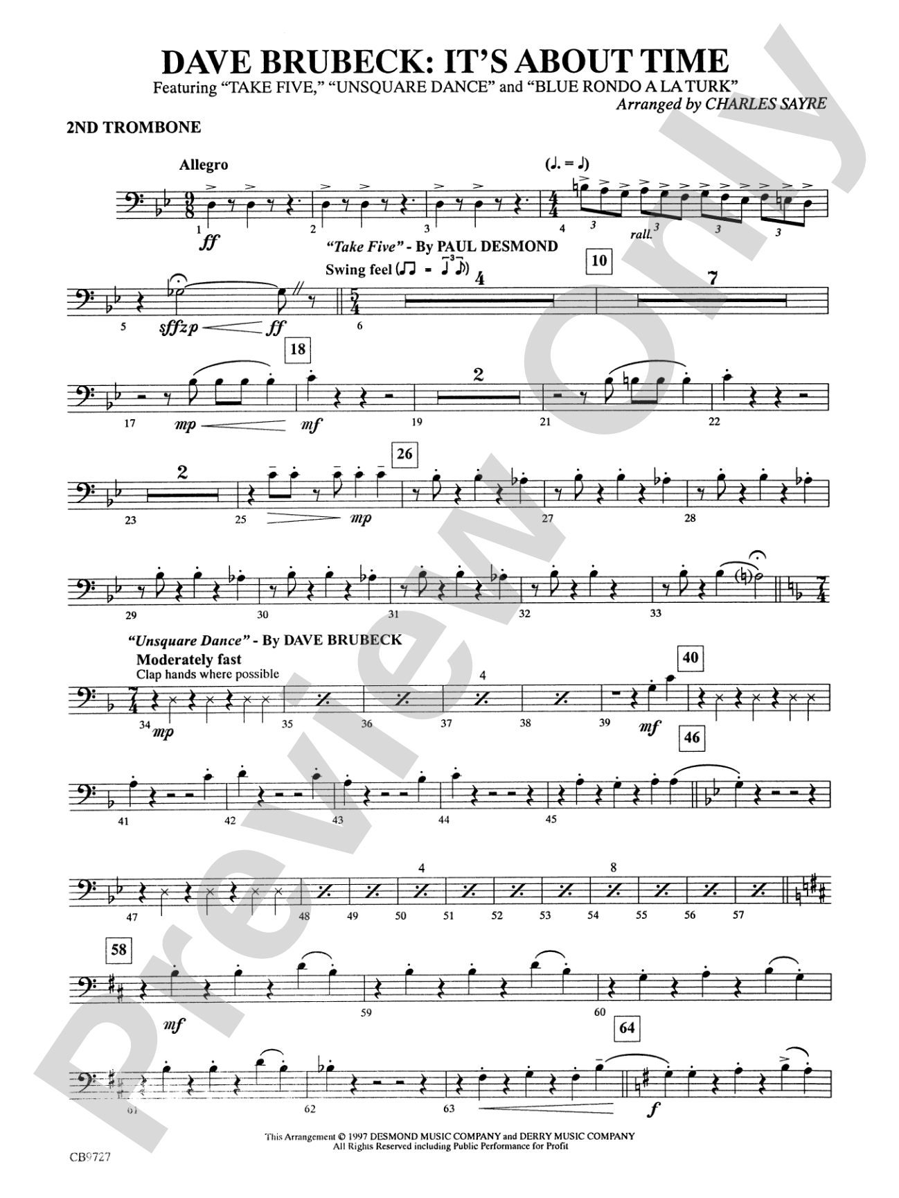 Dave Brubeck: It's About Time: 2nd Trombone