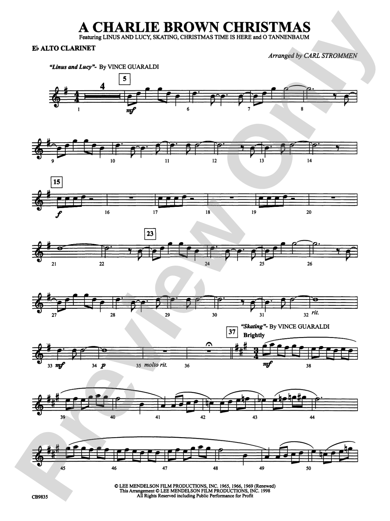 A Charlie Brown Christmas: E-flat Alto Clarinet