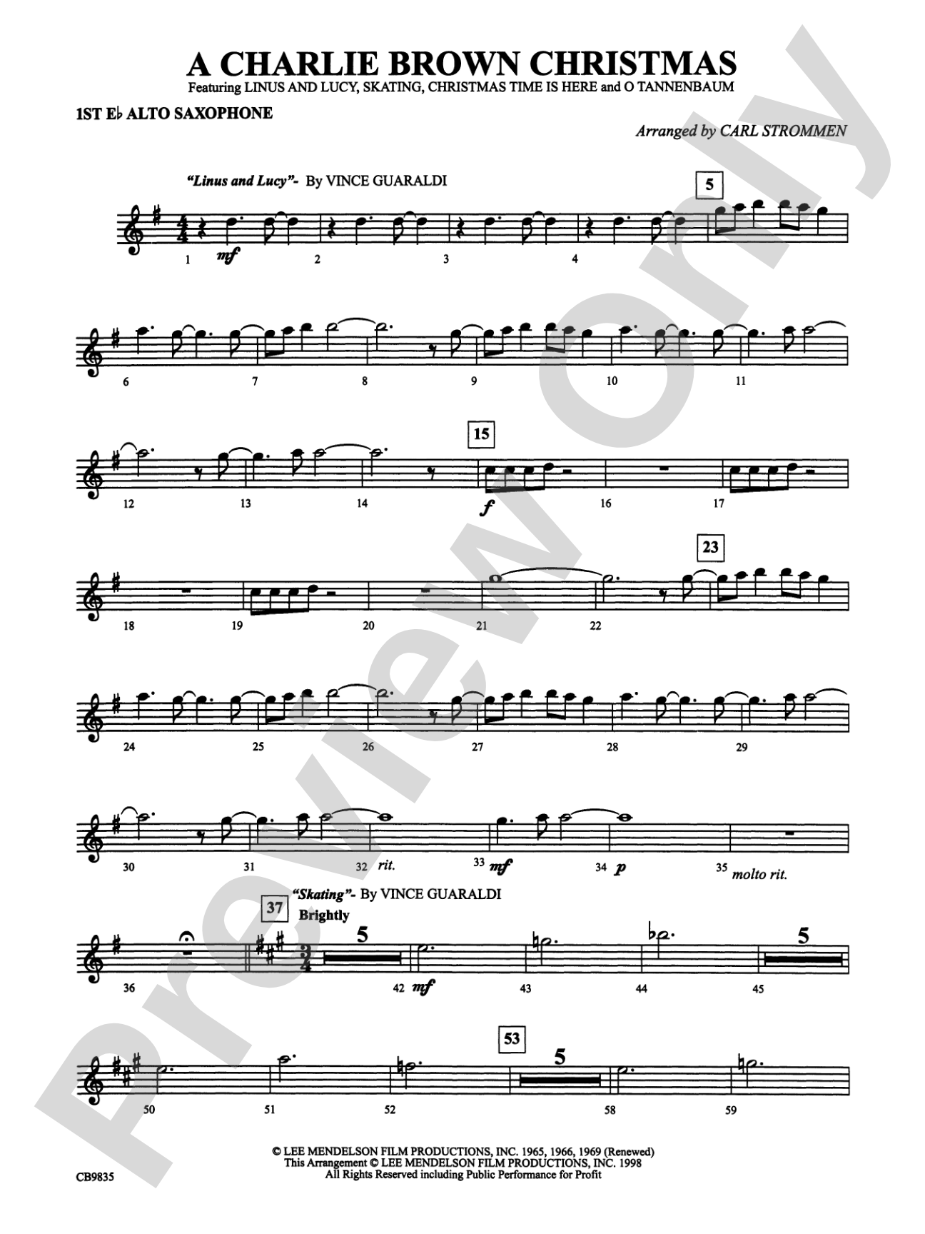 A Charlie Brown Christmas: E-flat Alto Saxophone