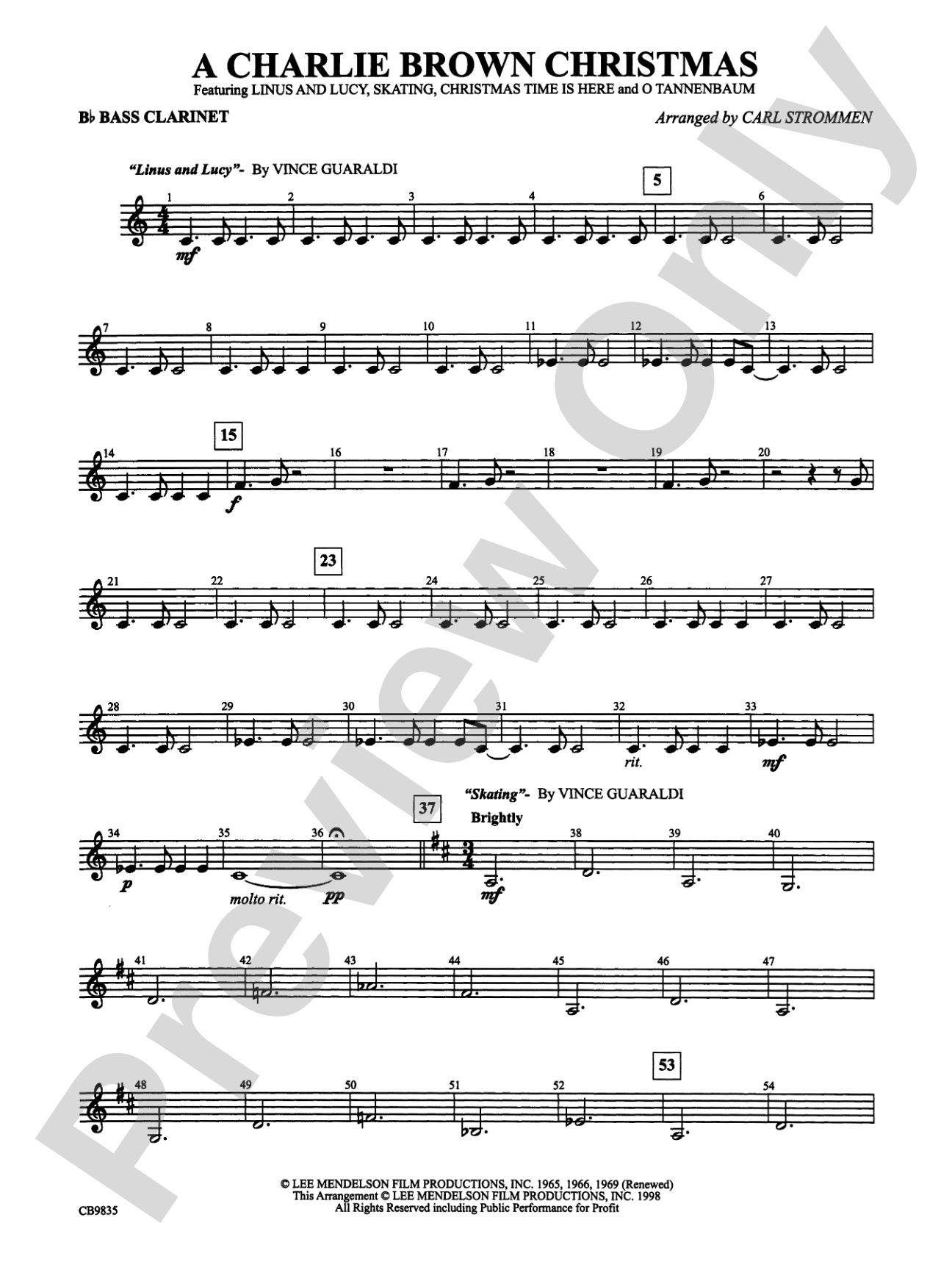 A Charlie Brown Christmas: B-flat Bass Clarinet