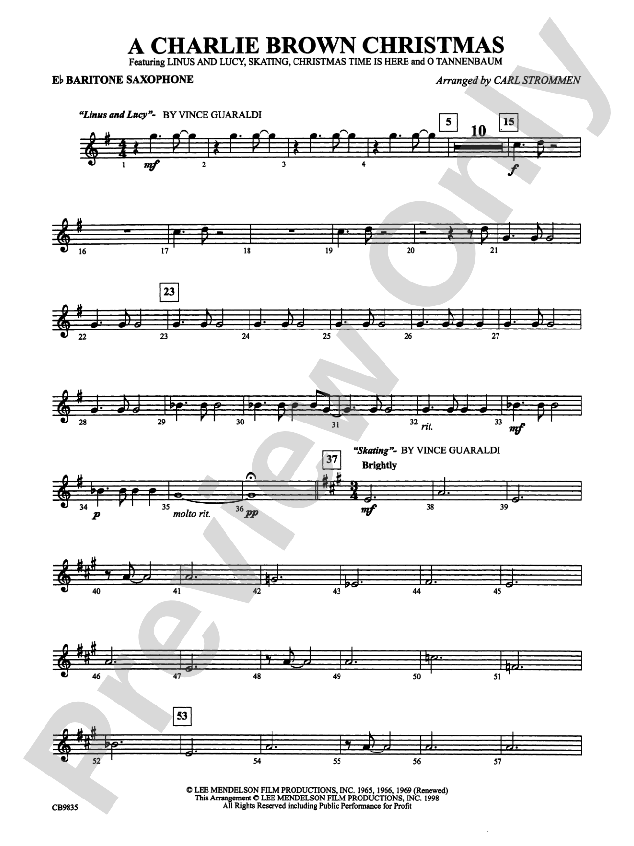 A Charlie Brown Christmas: E-flat Baritone Saxophone