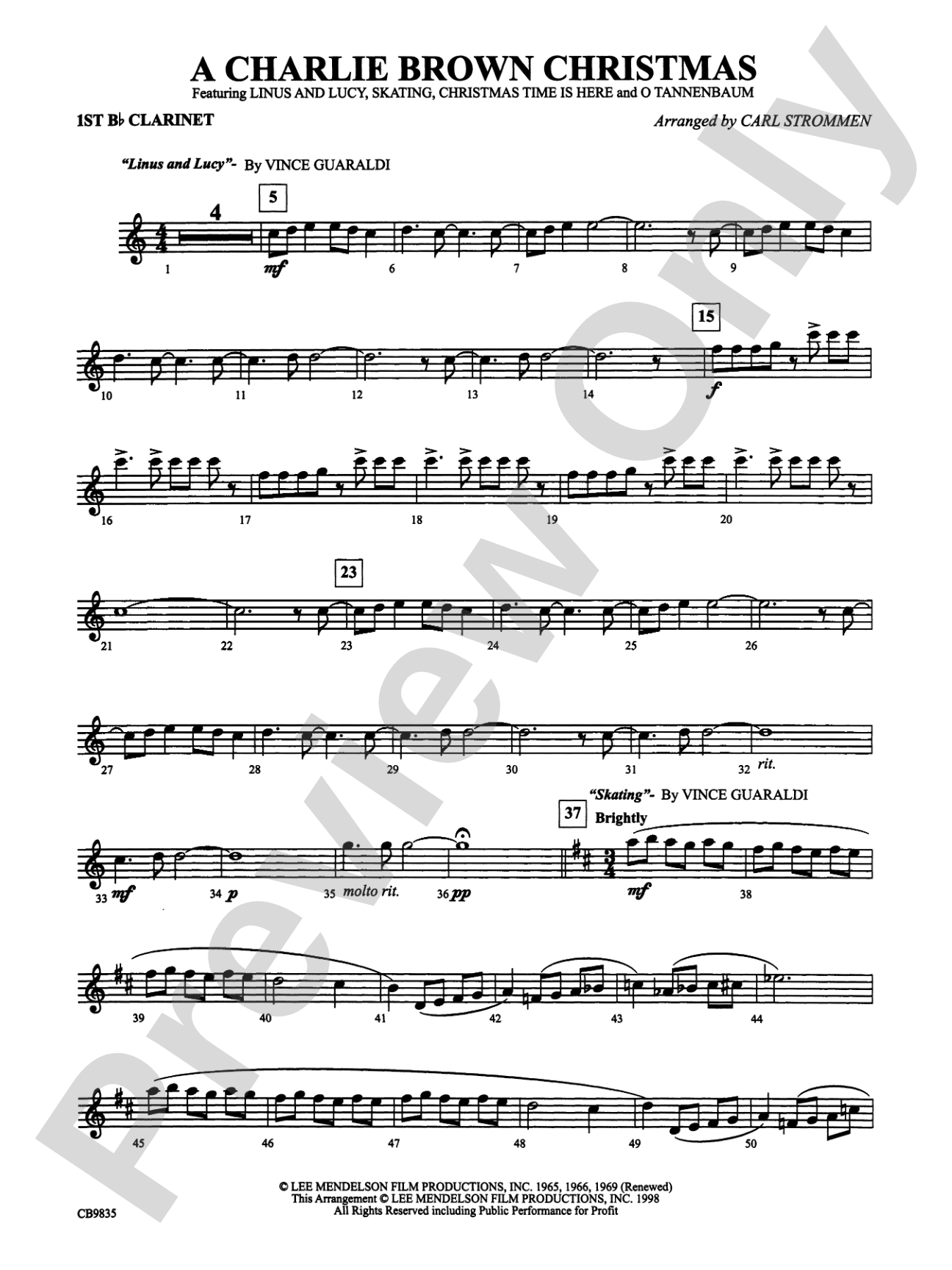 A Charlie Brown Christmas: 1st B-flat Clarinet